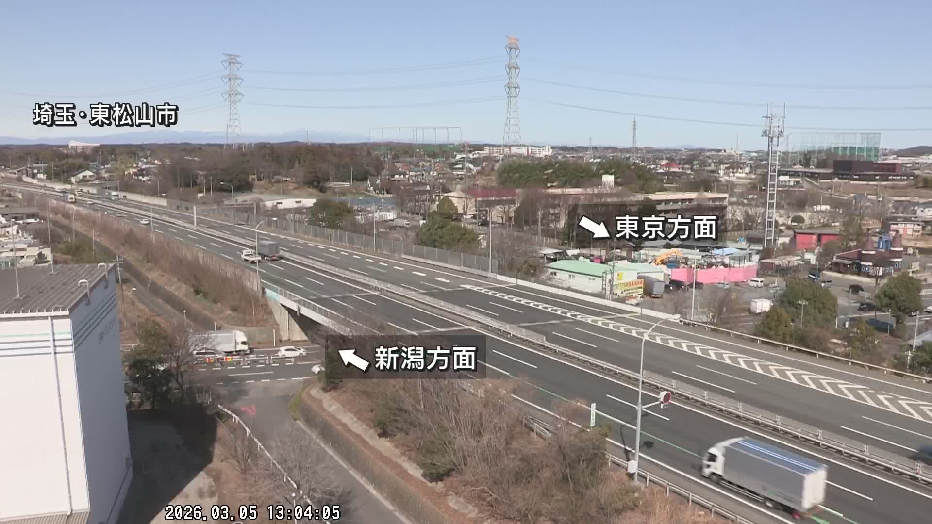 Saitama, Higashimatsuyama City & Kan-Etsu Expressway Higashimatsuyama Intersection Area ( 埼玉県東松山市・関越自動車道東松山交差点付近 )  Live Cam - Ishibashi, Higashimatsuyama Shi, Saitama, Kantō, Honshu, Japan
