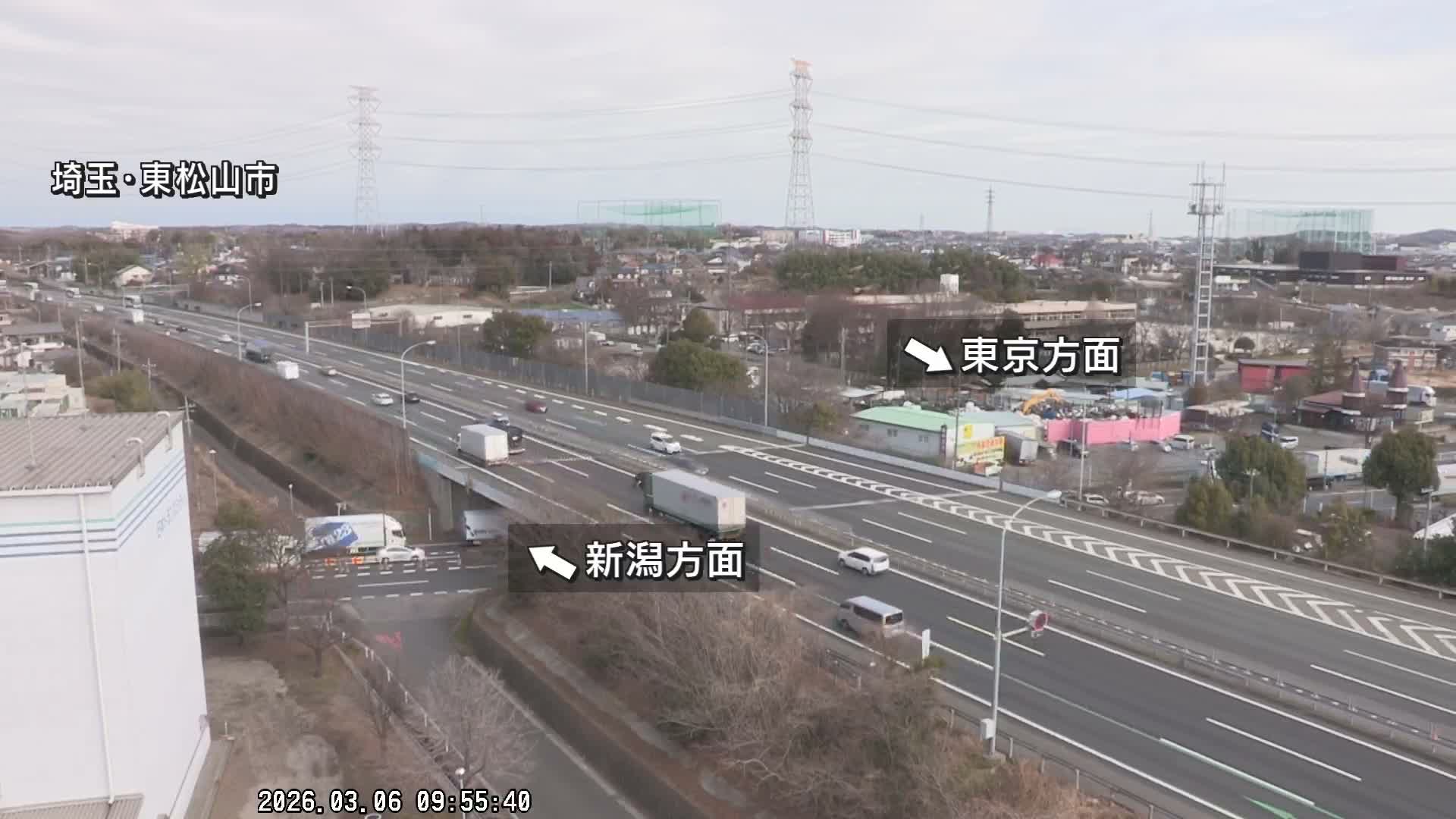 Saitama, Higashimatsuyama City & Kan-Etsu Expressway Higashimatsuyama Intersection Area ( 埼玉県東松山市・関越自動車道東松山交差点付近 )  Live Cam - Ishibashi, Higashimatsuyama Shi, Saitama, Kantō, Honshu, Japan