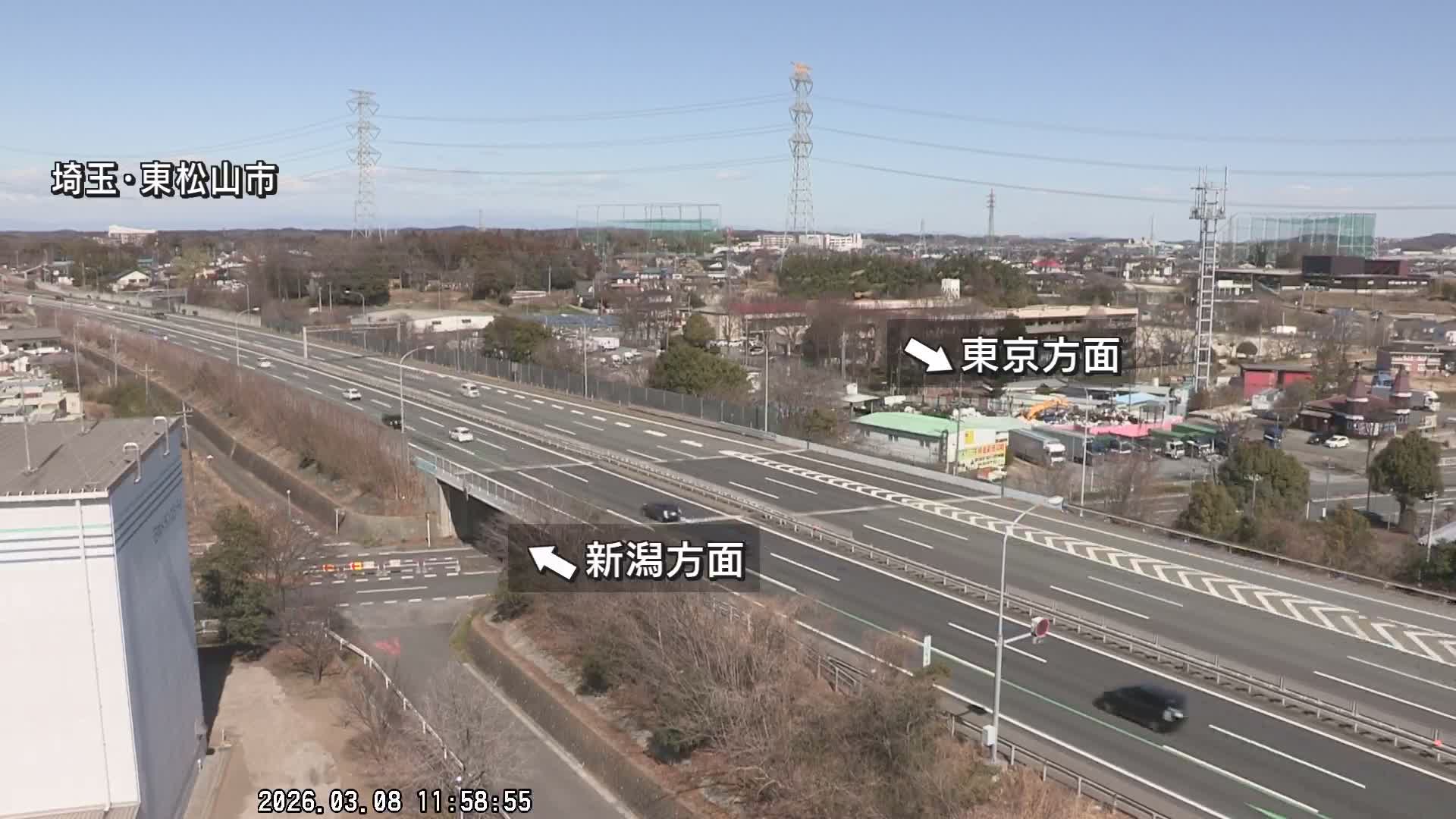 Saitama, Higashimatsuyama City & Kan-Etsu Expressway Higashimatsuyama Intersection Area ( 埼玉県東松山市・関越自動車道東松山交差点付近 )  Live Cam - Ishibashi, Higashimatsuyama Shi, Saitama, Kantō, Honshu, Japan