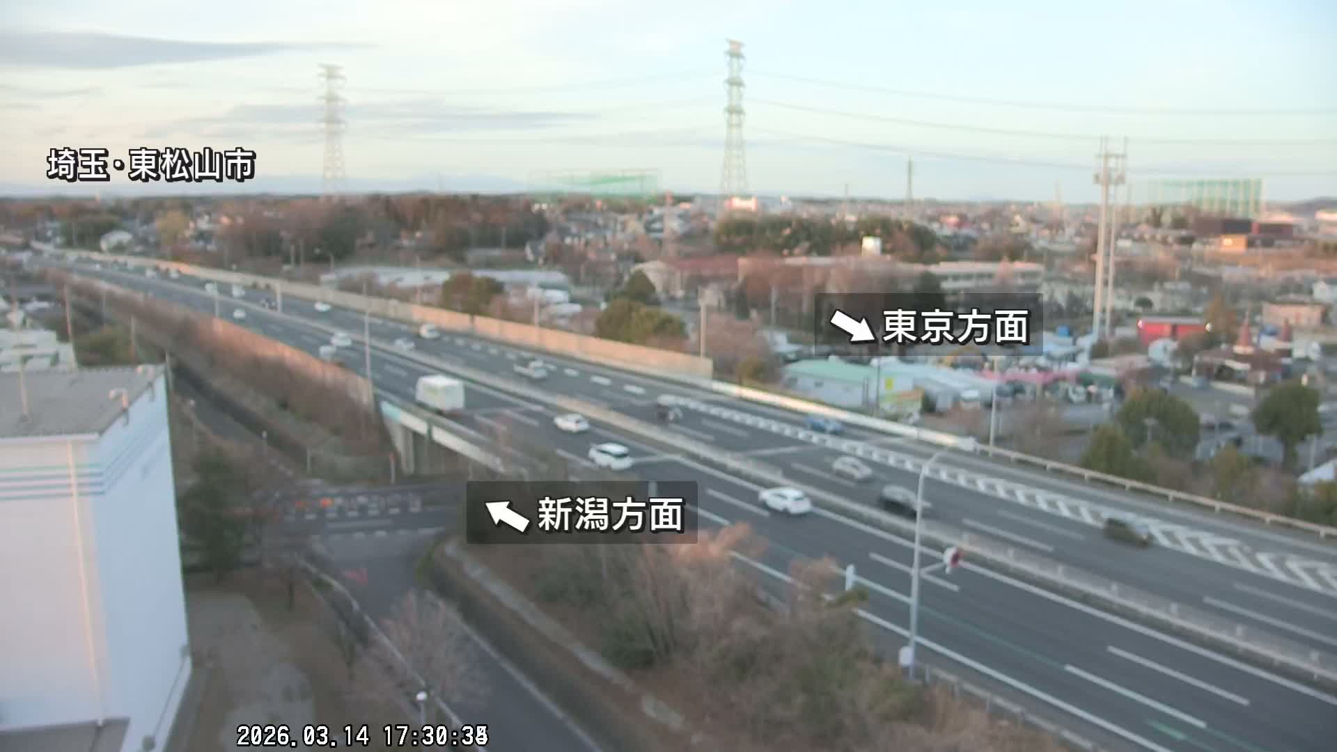 Saitama, Higashimatsuyama City & Kan-Etsu Expressway Higashimatsuyama Intersection Area ( 埼玉県東松山市・関越自動車道東松山交差点付近 )  Live Cam - Ishibashi, Higashimatsuyama Shi, Saitama, Kantō, Honshu, Japan