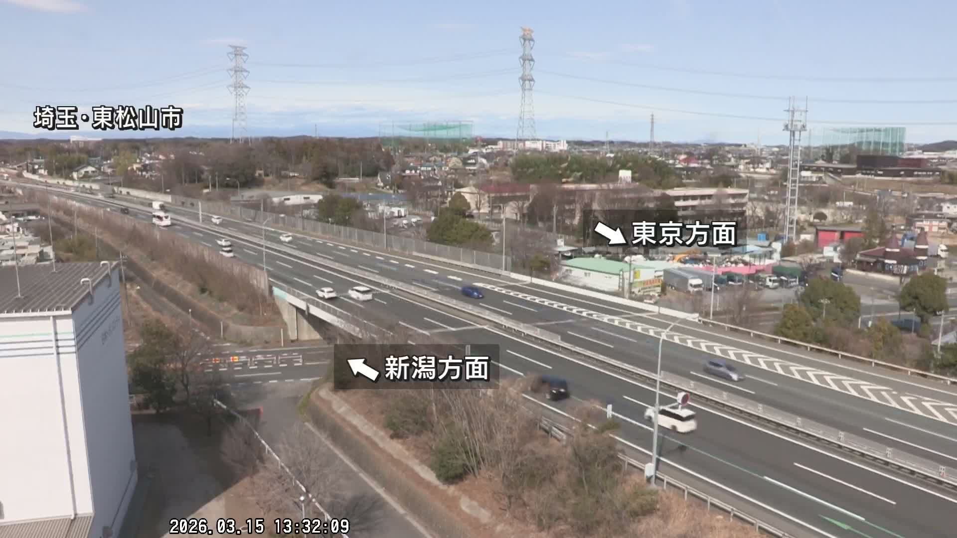 Saitama, Higashimatsuyama City & Kan-Etsu Expressway Higashimatsuyama Intersection Area ( 埼玉県東松山市・関越自動車道東松山交差点付近 )  Live Cam - Ishibashi, Higashimatsuyama Shi, Saitama, Kantō, Honshu, Japan