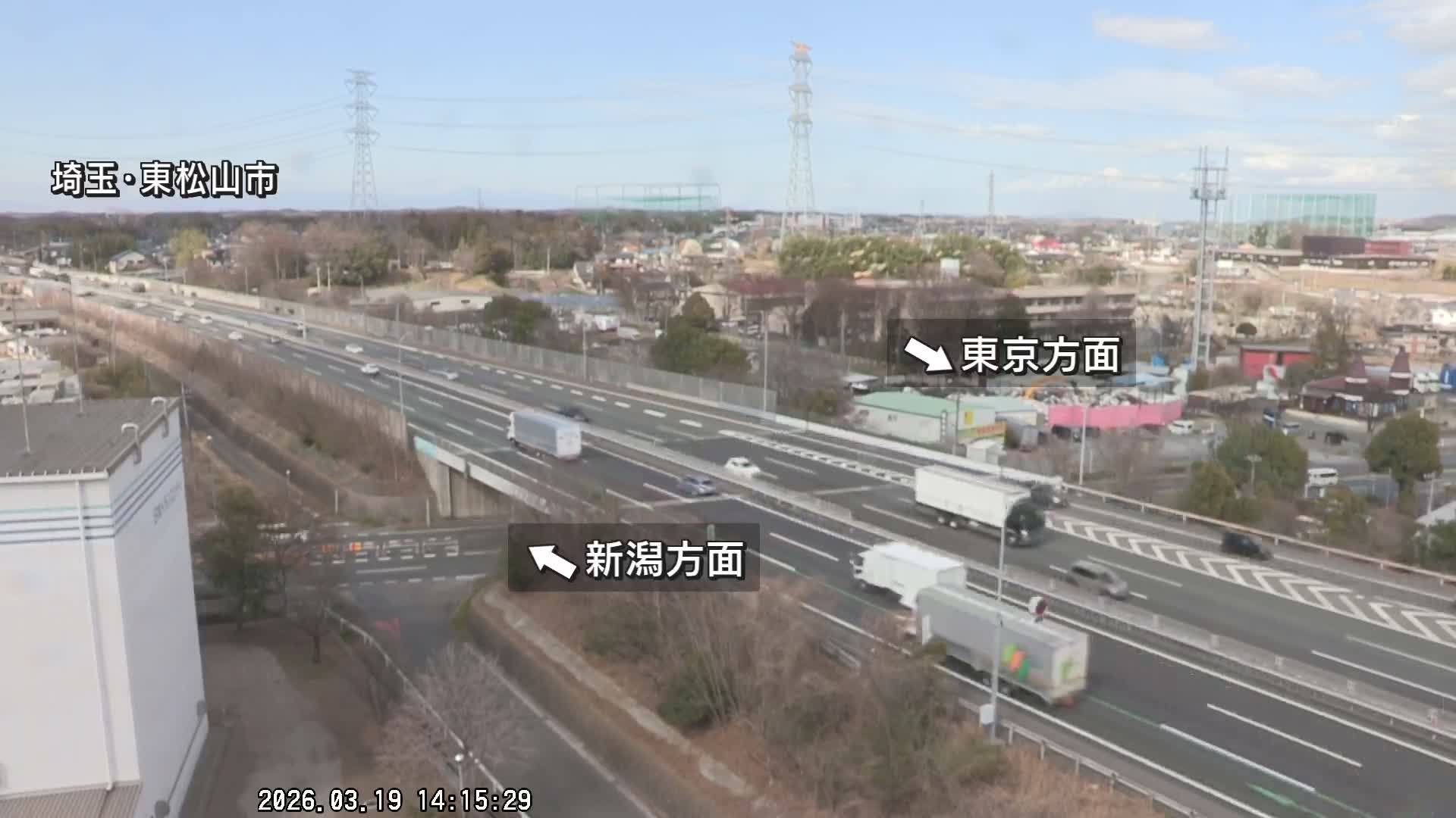 Saitama, Higashimatsuyama City & Kan-Etsu Expressway Higashimatsuyama Intersection Area ( 埼玉県東松山市・関越自動車道東松山交差点付近 )  Live Cam - Ishibashi, Higashimatsuyama Shi, Saitama, Kantō, Honshu, Japan