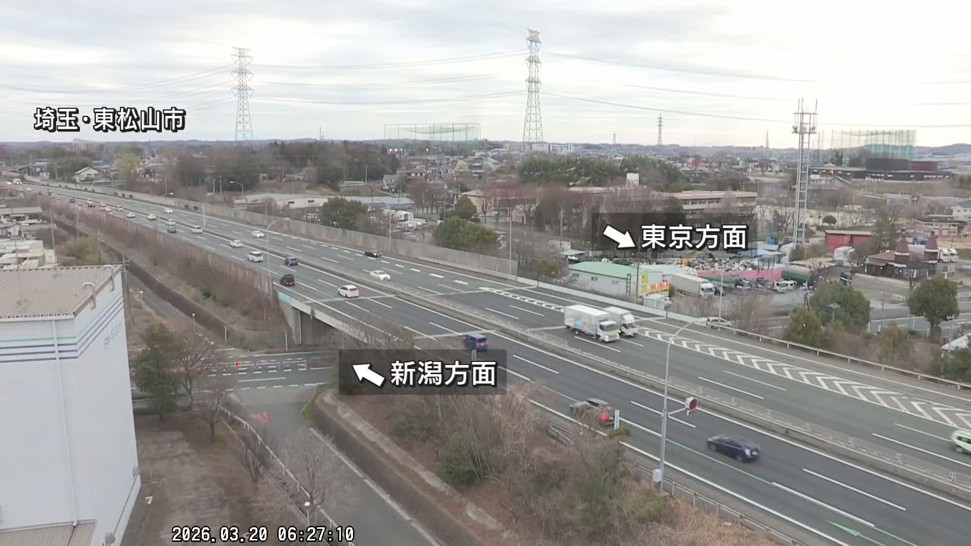 Saitama, Higashimatsuyama City & Kan-Etsu Expressway Higashimatsuyama Intersection Area ( 埼玉県東松山市・関越自動車道東松山交差点付近 )  Live Cam - Ishibashi, Higashimatsuyama Shi, Saitama, Kantō, Honshu, Japan