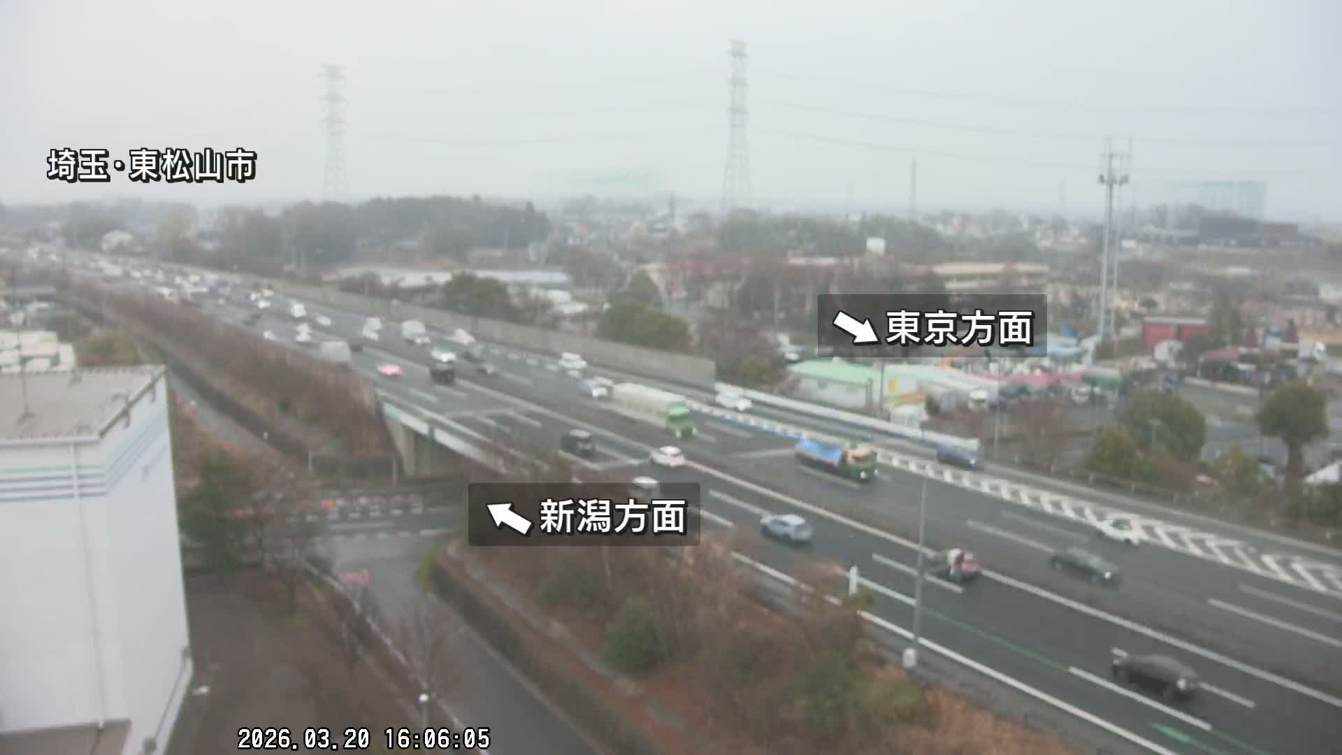 Saitama, Higashimatsuyama City & Kan-Etsu Expressway Higashimatsuyama Intersection Area ( 埼玉県東松山市・関越自動車道東松山交差点付近 )  Live Cam - Ishibashi, Higashimatsuyama Shi, Saitama, Kantō, Honshu, Japan