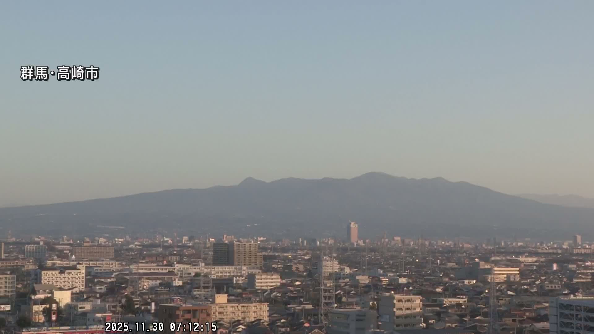 Gunma, Takasaki City Skyline & Akagi Volcano View from Takasaki Railway Station ( 群馬県、高崎市のスカイラインと赤城山の高崎駅からの眺め )   Live Cam - Yashimacho, Takasaki Shi, Gunma, Kantō, Honshu, Japan