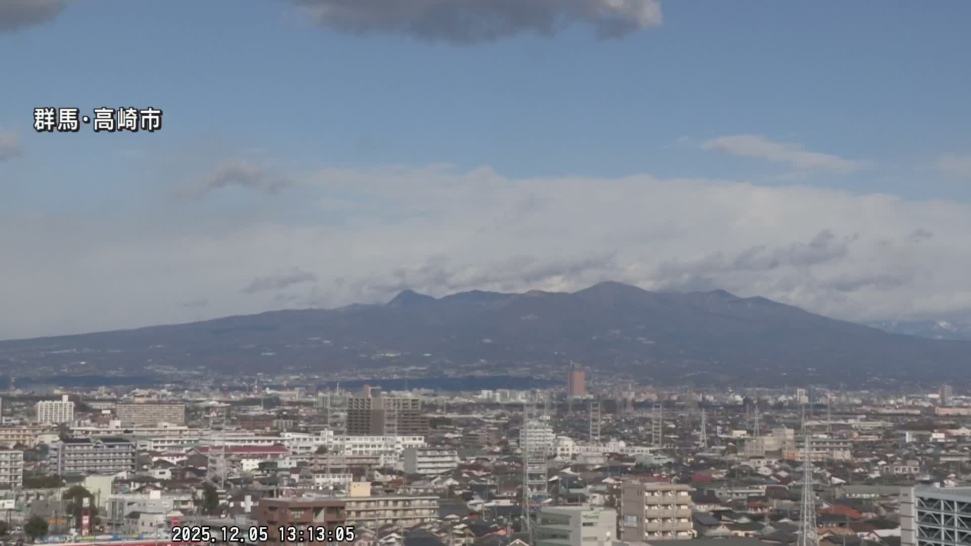 Gunma, Takasaki City Skyline & Akagi Volcano View from Takasaki Railway Station ( 群馬県、高崎市のスカイラインと赤城山の高崎駅からの眺め )   Live Cam - Yashimacho, Takasaki Shi, Gunma, Kantō, Honshu, Japan