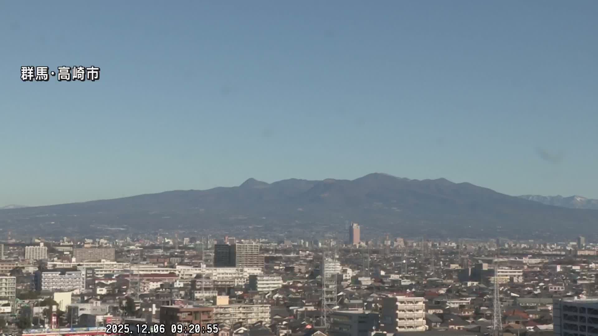 Gunma, Takasaki City Skyline & Akagi Volcano View from Takasaki Railway Station ( 群馬県、高崎市のスカイラインと赤城山の高崎駅からの眺め )   Live Cam - Yashimacho, Takasaki Shi, Gunma, Kantō, Honshu, Japan