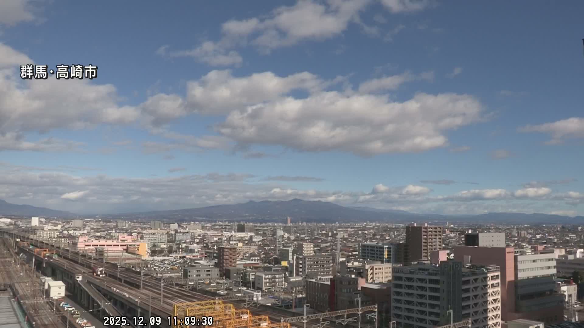 Gunma, Takasaki City Skyline & Akagi Volcano View from Takasaki Railway Station ( 群馬県、高崎市のスカイラインと赤城山の高崎駅からの眺め )   Live Cam - Yashimacho, Takasaki Shi, Gunma, Kantō, Honshu, Japan