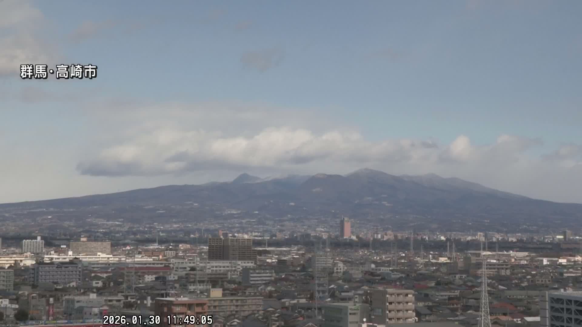 Gunma, Takasaki City Skyline & Akagi Volcano View from Takasaki Railway Station ( 群馬県、高崎市のスカイラインと赤城山の高崎駅からの眺め )   Live Cam - Yashimacho, Takasaki Shi, Gunma, Kantō, Honshu, Japan