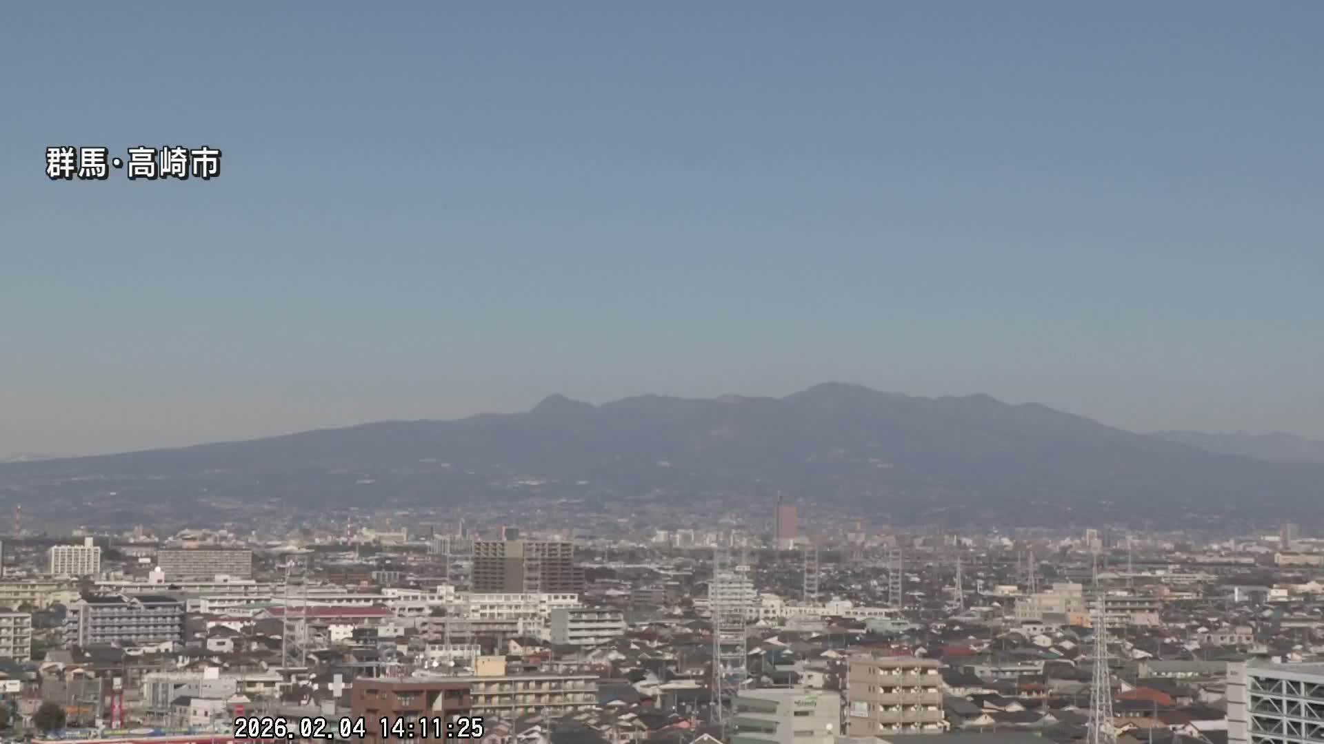 Gunma, Takasaki City Skyline & Akagi Volcano View from Takasaki Railway Station ( 群馬県、高崎市のスカイラインと赤城山の高崎駅からの眺め )   Live Cam - Yashimacho, Takasaki Shi, Gunma, Kantō, Honshu, Japan