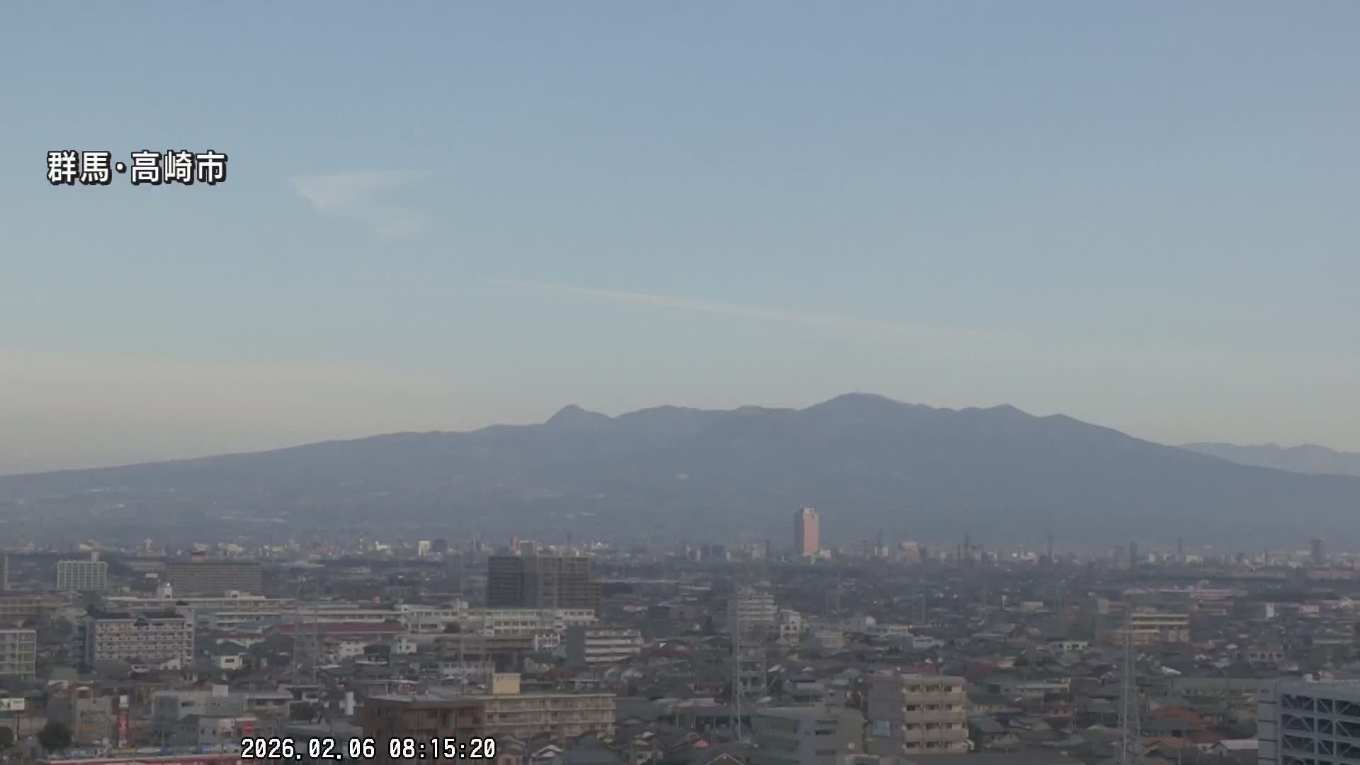 Gunma, Takasaki City Skyline & Akagi Volcano View from Takasaki Railway Station ( 群馬県、高崎市のスカイラインと赤城山の高崎駅からの眺め )   Live Cam - Yashimacho, Takasaki Shi, Gunma, Kantō, Honshu, Japan