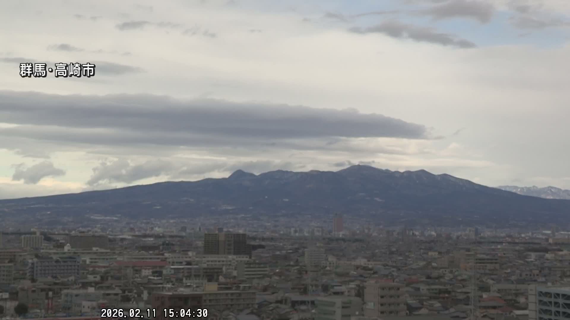 Gunma, Takasaki City Skyline & Akagi Volcano View from Takasaki Railway Station ( 群馬県、高崎市のスカイラインと赤城山の高崎駅からの眺め )   Live Cam - Yashimacho, Takasaki Shi, Gunma, Kantō, Honshu, Japan
