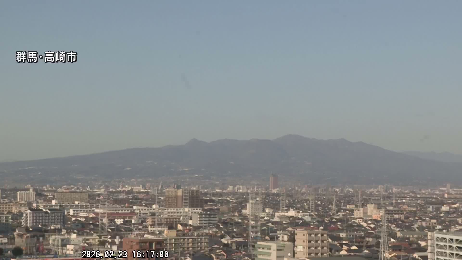 Gunma, Takasaki City Skyline & Akagi Volcano View from Takasaki Railway Station ( 群馬県、高崎市のスカイラインと赤城山の高崎駅からの眺め )   Live Cam - Yashimacho, Takasaki Shi, Gunma, Kantō, Honshu, Japan