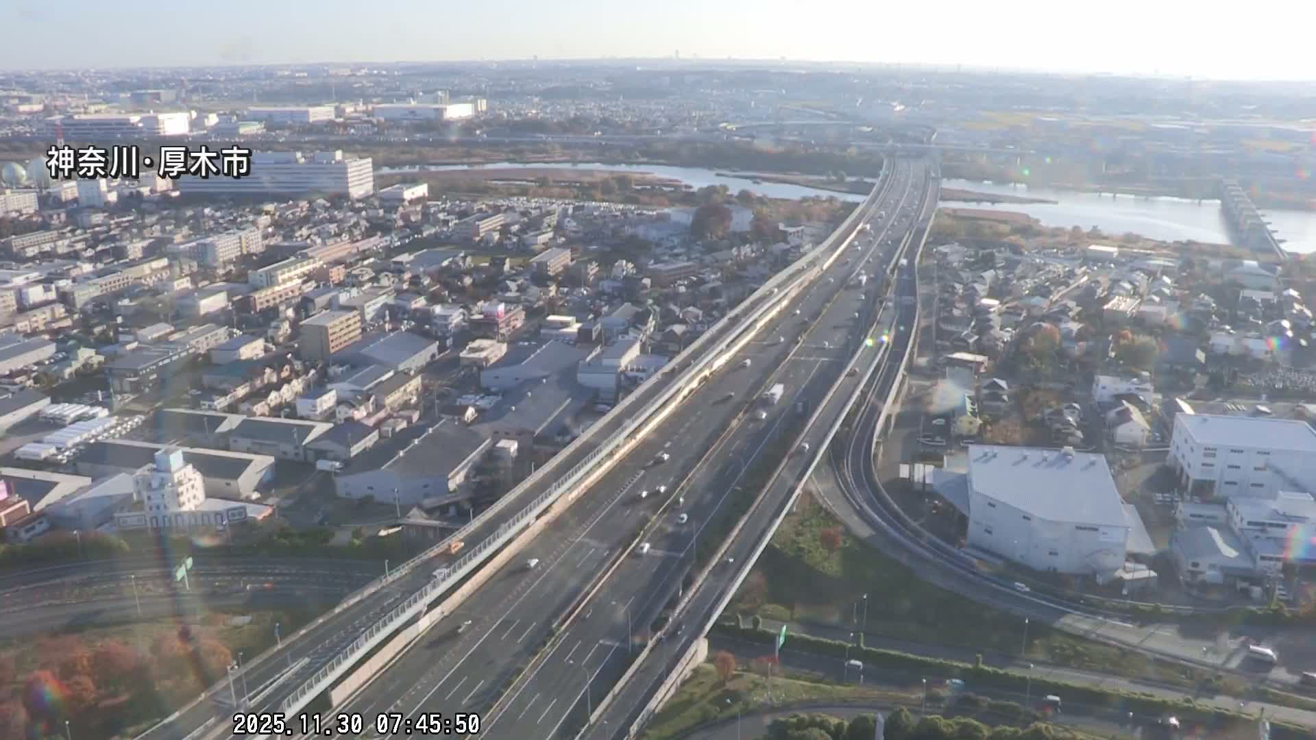 Kanagawa, Atsugi & Ebina City Skyline & Tomei Expressway Atsugi Interchange & Sagami River ( 神奈川・厚木・海老名シティスカイライン＆東名高速道路厚木IC ) Live Cam - Okata, Atsugi Shi, Kanagawa, Kantō, Honshu, Japan