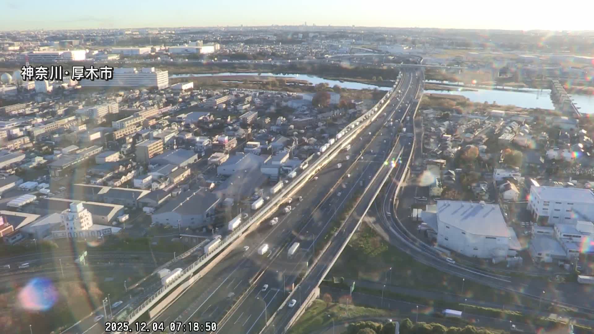 Kanagawa, Atsugi & Ebina City Skyline & Tomei Expressway Atsugi Interchange & Sagami River ( 神奈川・厚木・海老名シティスカイライン＆東名高速道路厚木IC ) Live Cam - Okata, Atsugi Shi, Kanagawa, Kantō, Honshu, Japan