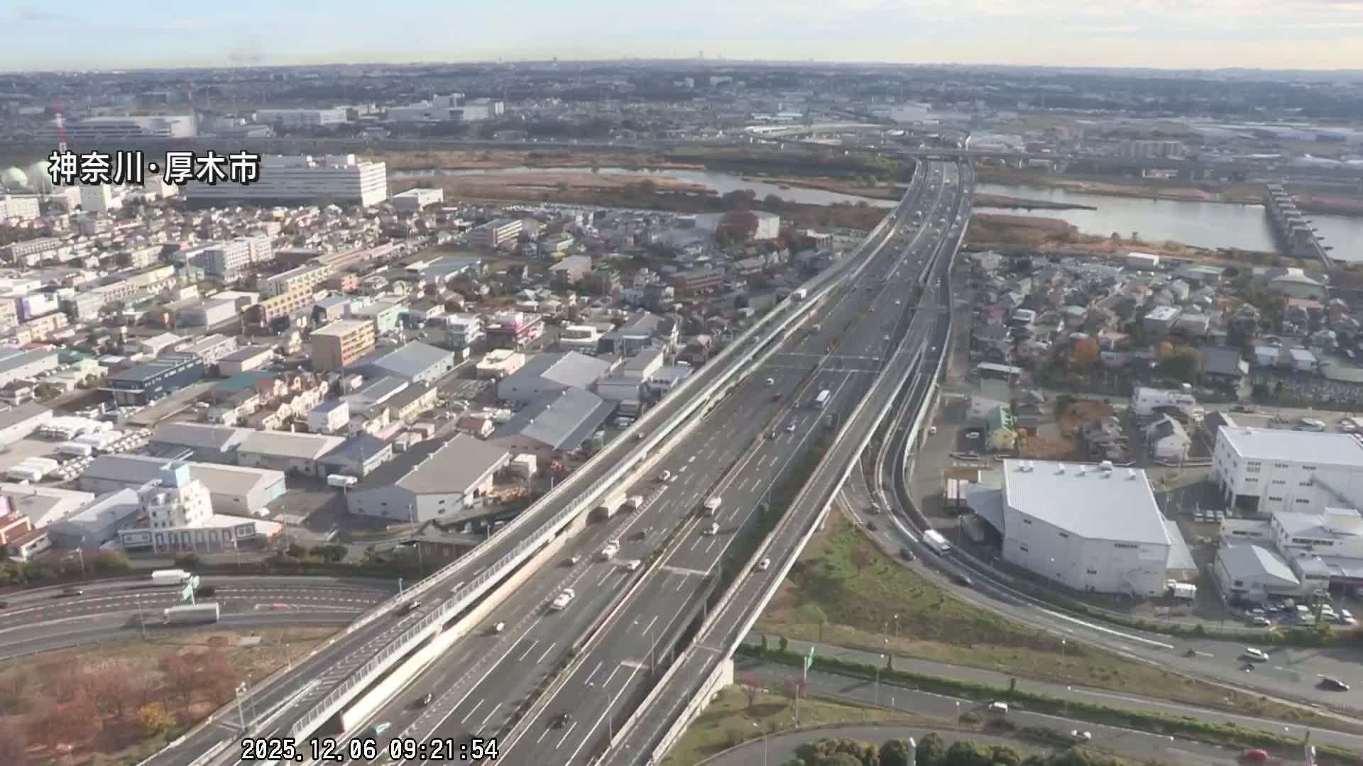 Kanagawa, Atsugi & Ebina City Skyline & Tomei Expressway Atsugi Interchange & Sagami River ( 神奈川・厚木・海老名シティスカイライン＆東名高速道路厚木IC ) Live Cam - Okata, Atsugi Shi, Kanagawa, Kantō, Honshu, Japan
