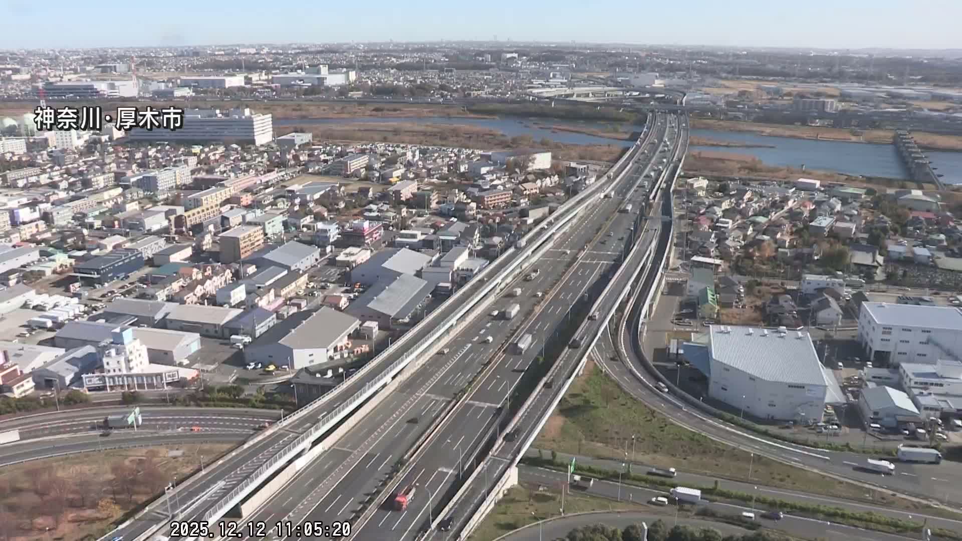 Kanagawa, Atsugi & Ebina City Skyline & Tomei Expressway Atsugi Interchange & Sagami River ( 神奈川・厚木・海老名シティスカイライン＆東名高速道路厚木IC ) Live Cam - Okata, Atsugi Shi, Kanagawa, Kantō, Honshu, Japan