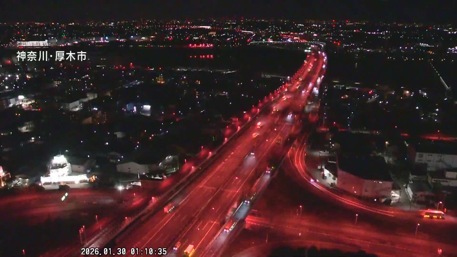 Kanagawa, Atsugi & Ebina City Skyline & Tomei Expressway Atsugi Interchange & Sagami River ( 神奈川・厚木・海老名シティスカイライン＆東名高速道路厚木IC ) Live Cam - Okata, Atsugi Shi, Kanagawa, Kantō, Honshu, Japan
