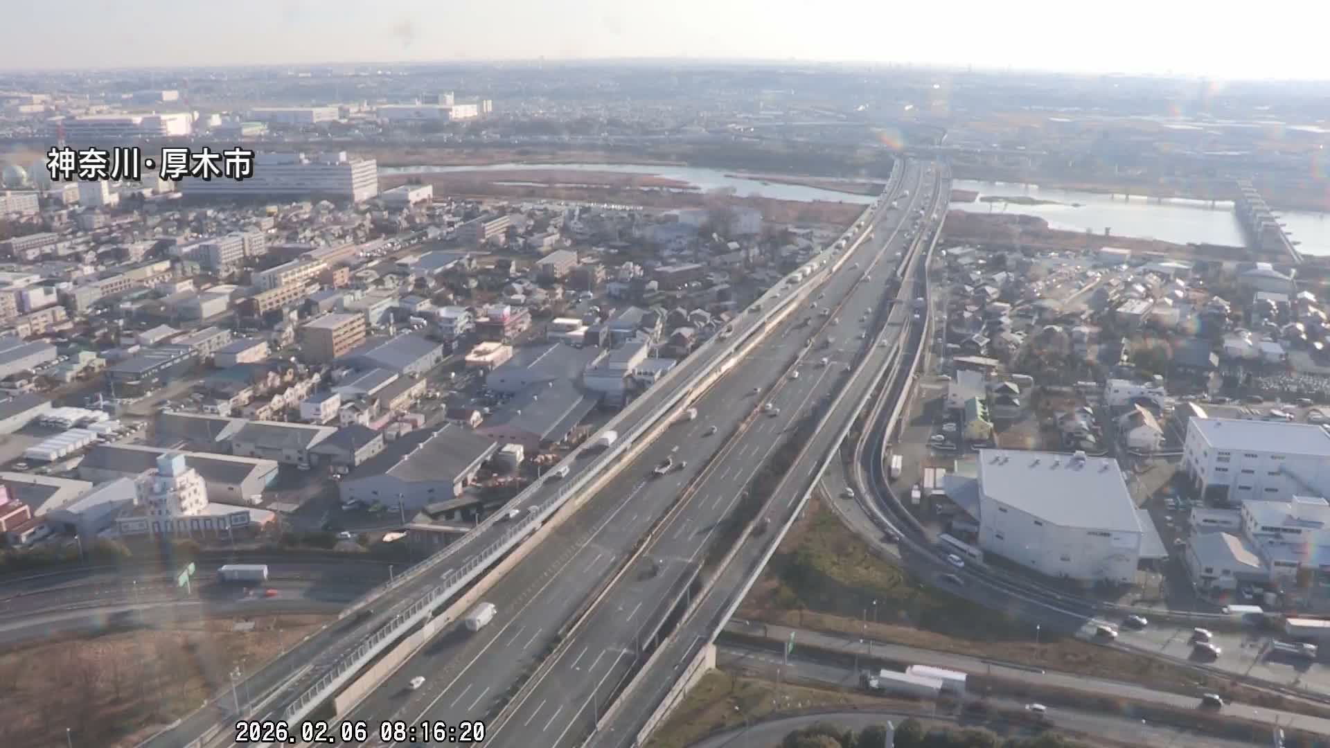 Kanagawa, Atsugi & Ebina City Skyline & Tomei Expressway Atsugi Interchange & Sagami River ( 神奈川・厚木・海老名シティスカイライン＆東名高速道路厚木IC ) Live Cam - Okata, Atsugi Shi, Kanagawa, Kantō, Honshu, Japan