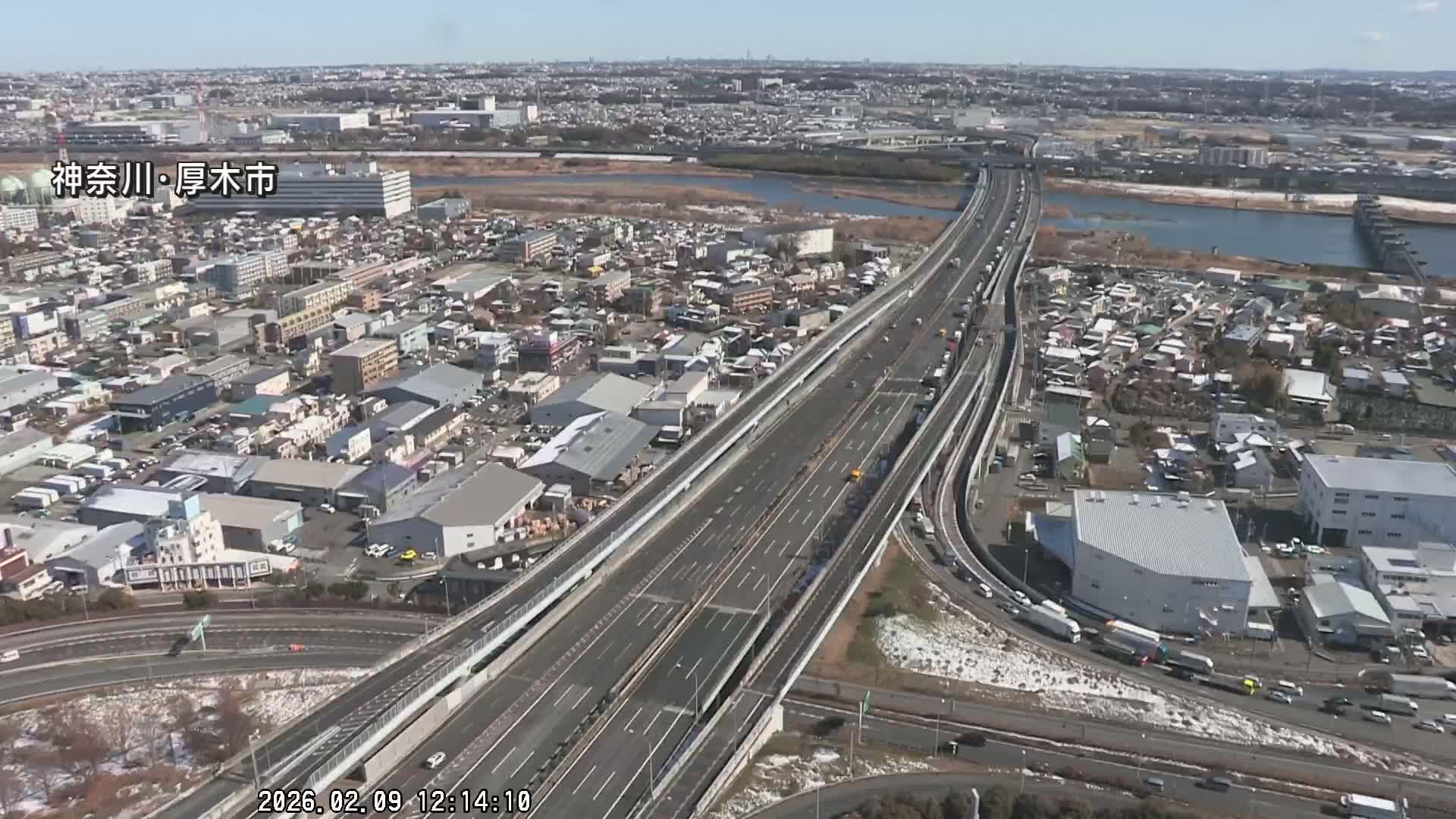 Kanagawa, Atsugi & Ebina City Skyline & Tomei Expressway Atsugi Interchange & Sagami River ( 神奈川・厚木・海老名シティスカイライン＆東名高速道路厚木IC ) Live Cam - Okata, Atsugi Shi, Kanagawa, Kantō, Honshu, Japan