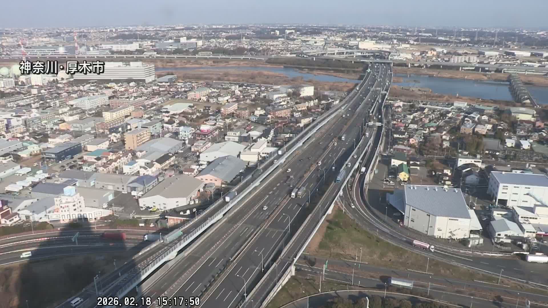 Kanagawa, Atsugi & Ebina City Skyline & Tomei Expressway Atsugi Interchange & Sagami River ( 神奈川・厚木・海老名シティスカイライン＆東名高速道路厚木IC ) Live Cam - Okata, Atsugi Shi, Kanagawa, Kantō, Honshu, Japan
