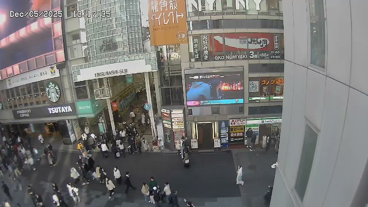 Osaka, Chuo Ward , Dotonbori, Ebisu Bashi - Suji Shopping Street Live Cam - 5-8 Chome,  Dotonbori, Chuo Ward ,Osaka, Kansai, Honshu, Japan