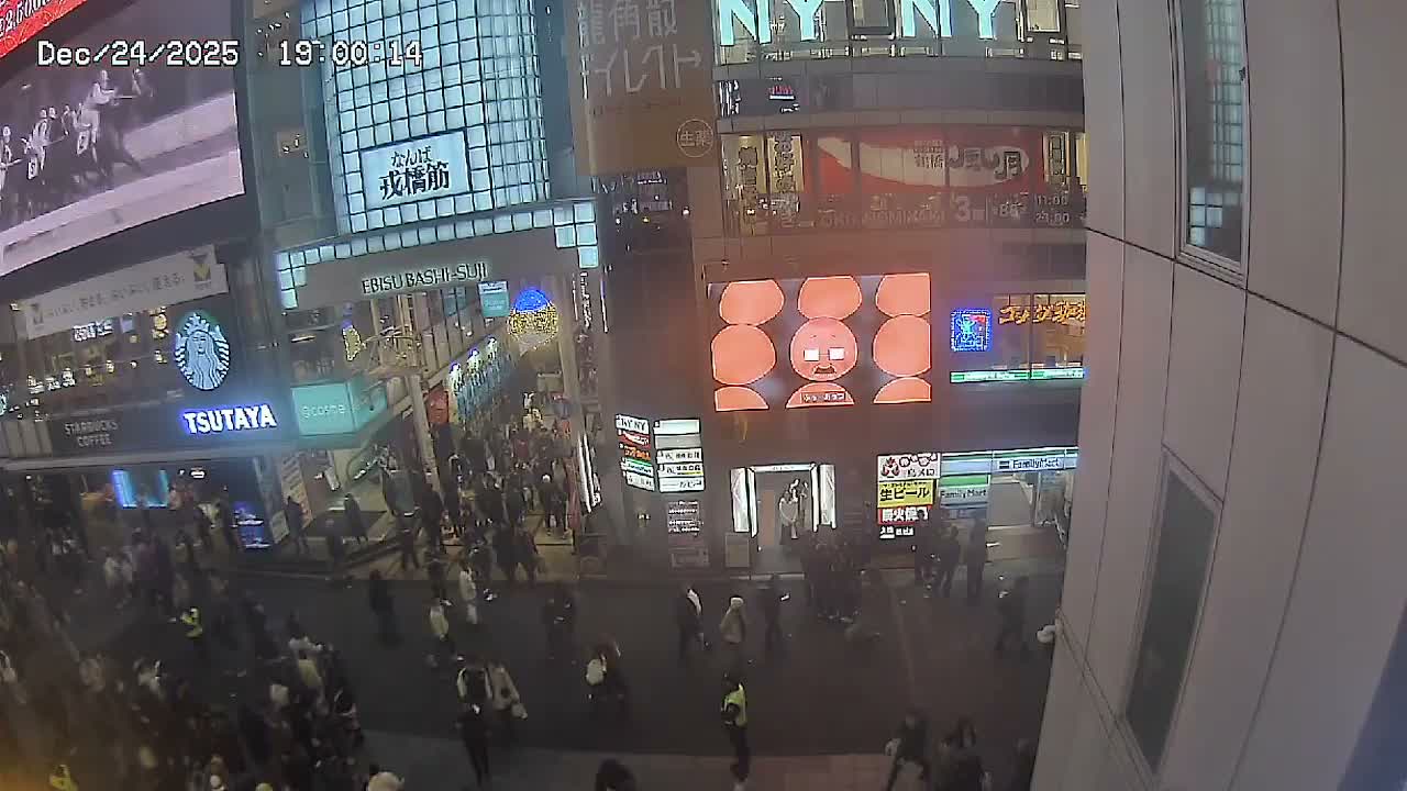 Osaka, Chuo Ward , Dotonbori, Ebisu Bashi - Suji Shopping Street Live Cam - 5-8 Chome,  Dotonbori, Chuo Ward ,Osaka, Kansai, Honshu, Japan