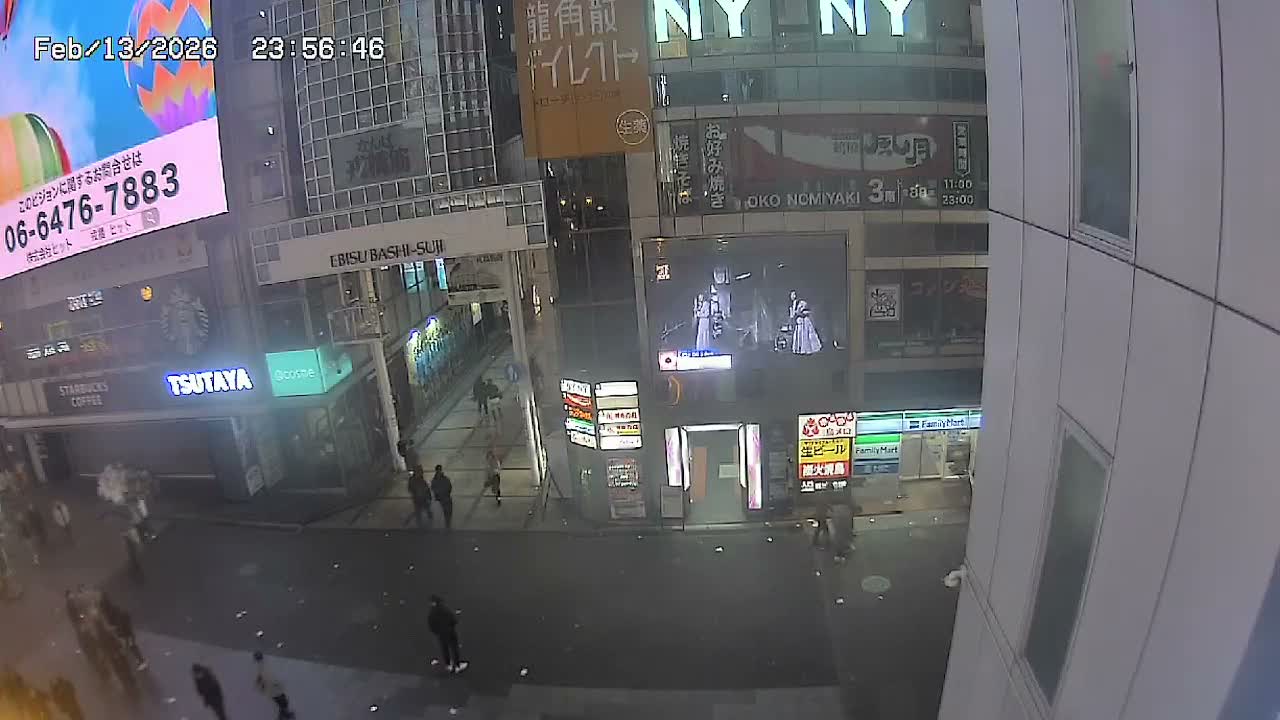Osaka, Chuo Ward , Dotonbori, Ebisu Bashi - Suji Shopping Street Live Cam - 5-8 Chome,  Dotonbori, Chuo Ward ,Osaka, Kansai, Honshu, Japan