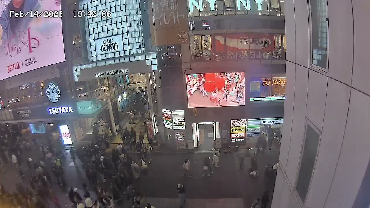 Osaka, Chuo Ward , Dotonbori, Ebisu Bashi - Suji Shopping Street Live Cam - 5-8 Chome,  Dotonbori, Chuo Ward ,Osaka, Kansai, Honshu, Japan