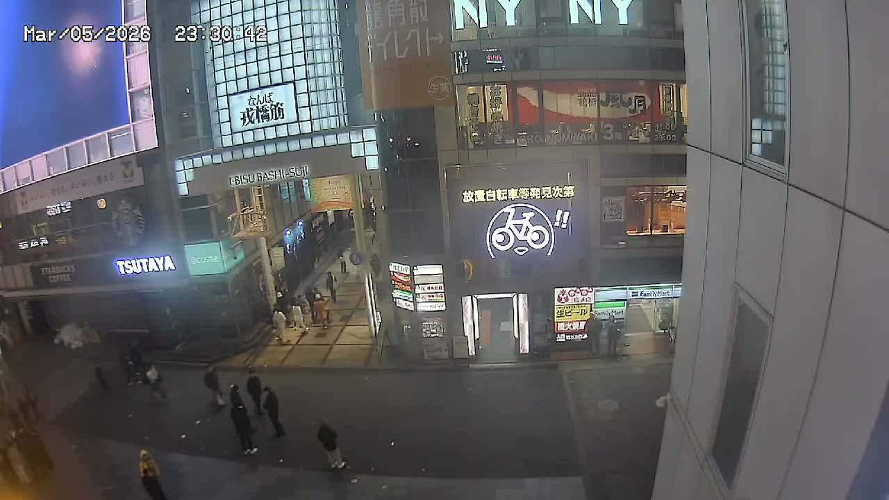 Osaka, Chuo Ward , Dotonbori, Ebisu Bashi - Suji Shopping Street Live Cam - 5-8 Chome,  Dotonbori, Chuo Ward ,Osaka, Kansai, Honshu, Japan