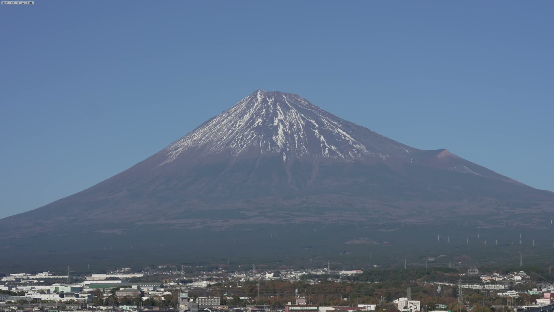 Mount Fuji &  Fujinomiya City ( 富士山と富士宮市 ) Live Cam - Kitayama, Fujinomiya, Shizuoka, Chūbu (Tōkai),  Honshu, Japan