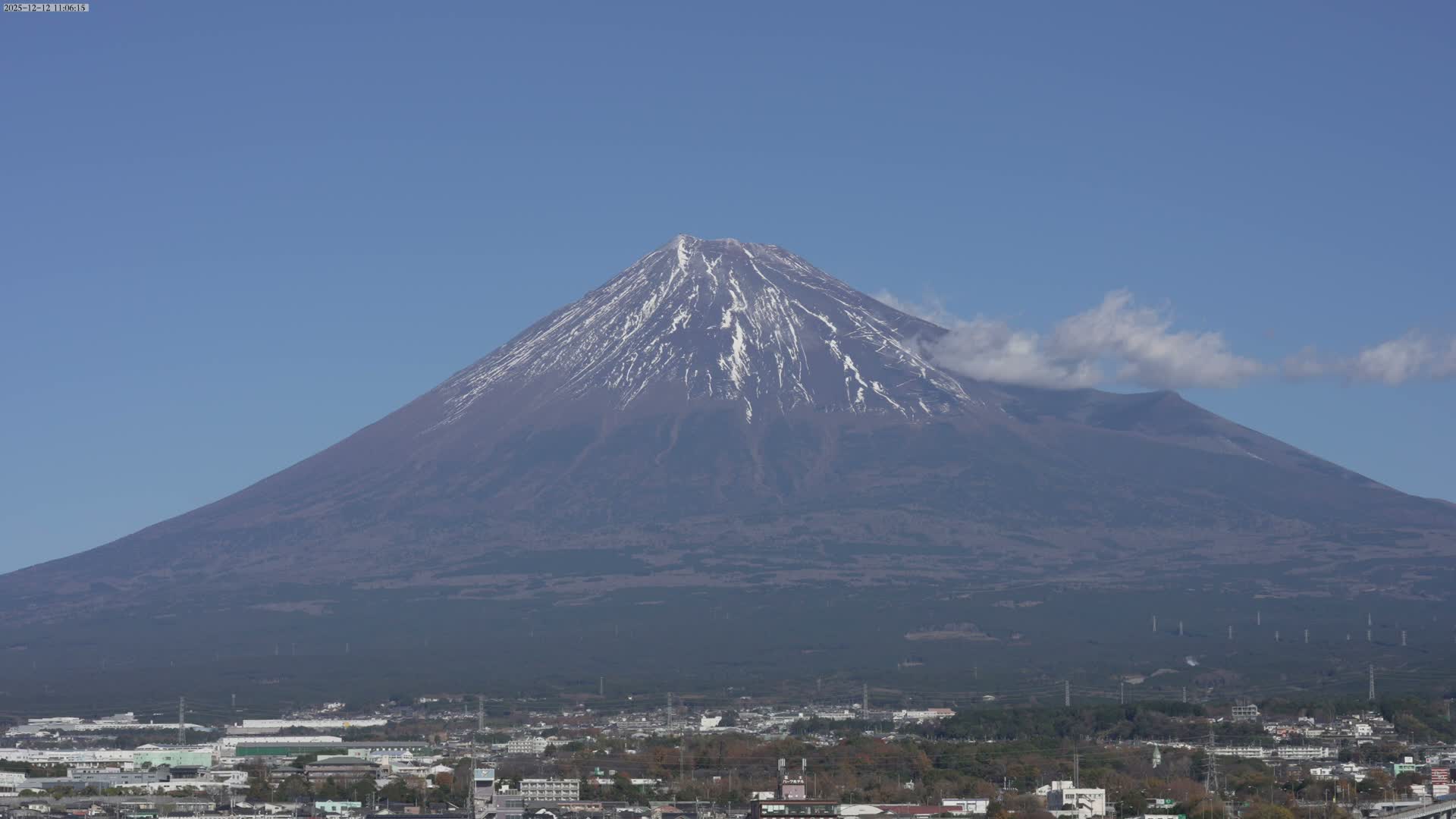 Mount Fuji &  Fujinomiya City ( 富士山と富士宮市 ) Live Cam - Kitayama, Fujinomiya, Shizuoka, Chūbu (Tōkai),  Honshu, Japan