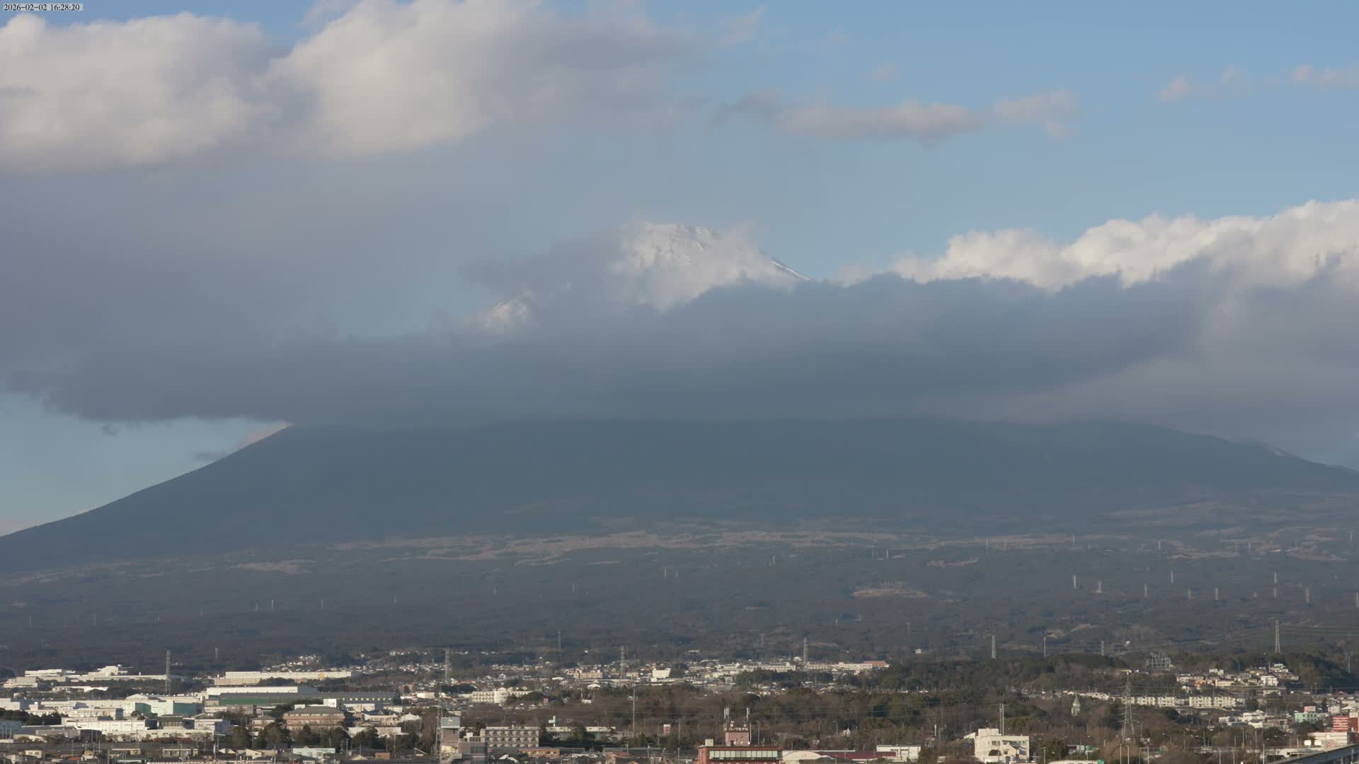 Mount Fuji &  Fujinomiya City ( 富士山と富士宮市 ) Live Cam - Kitayama, Fujinomiya, Shizuoka, Chūbu (Tōkai),  Honshu, Japan