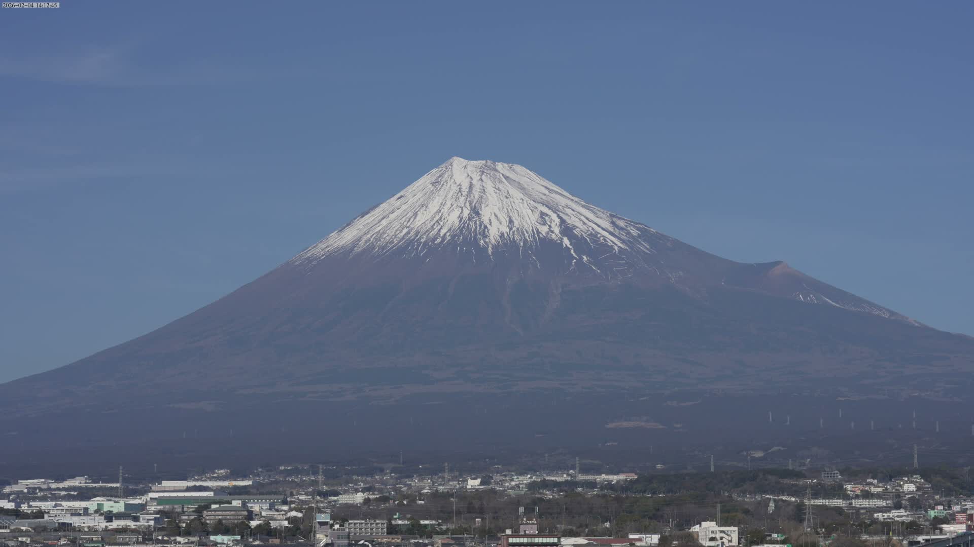 Mount Fuji &  Fujinomiya City ( 富士山と富士宮市 ) Live Cam - Kitayama, Fujinomiya, Shizuoka, Chūbu (Tōkai),  Honshu, Japan