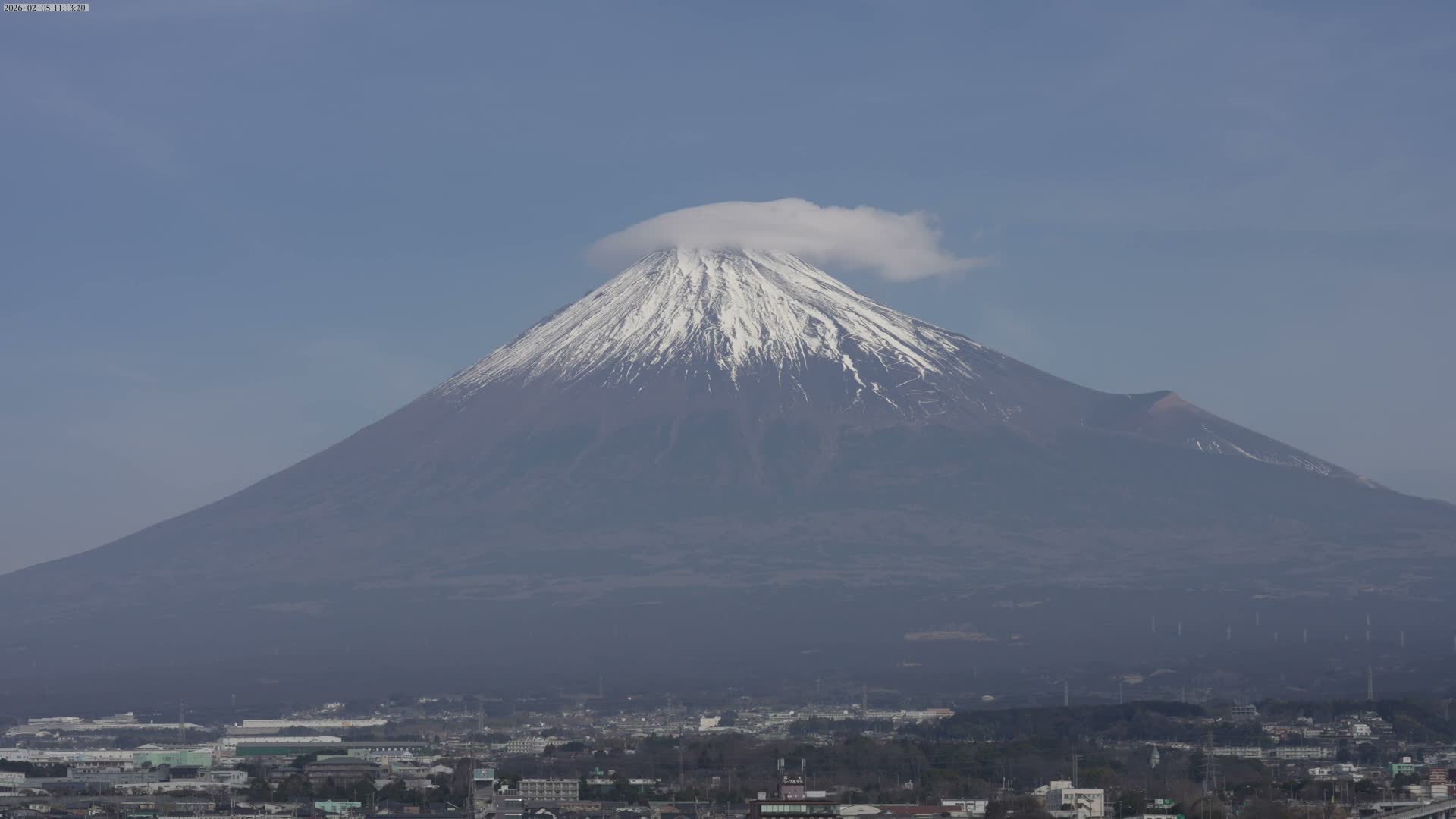 Mount Fuji &  Fujinomiya City ( 富士山と富士宮市 ) Live Cam - Kitayama, Fujinomiya, Shizuoka, Chūbu (Tōkai),  Honshu, Japan