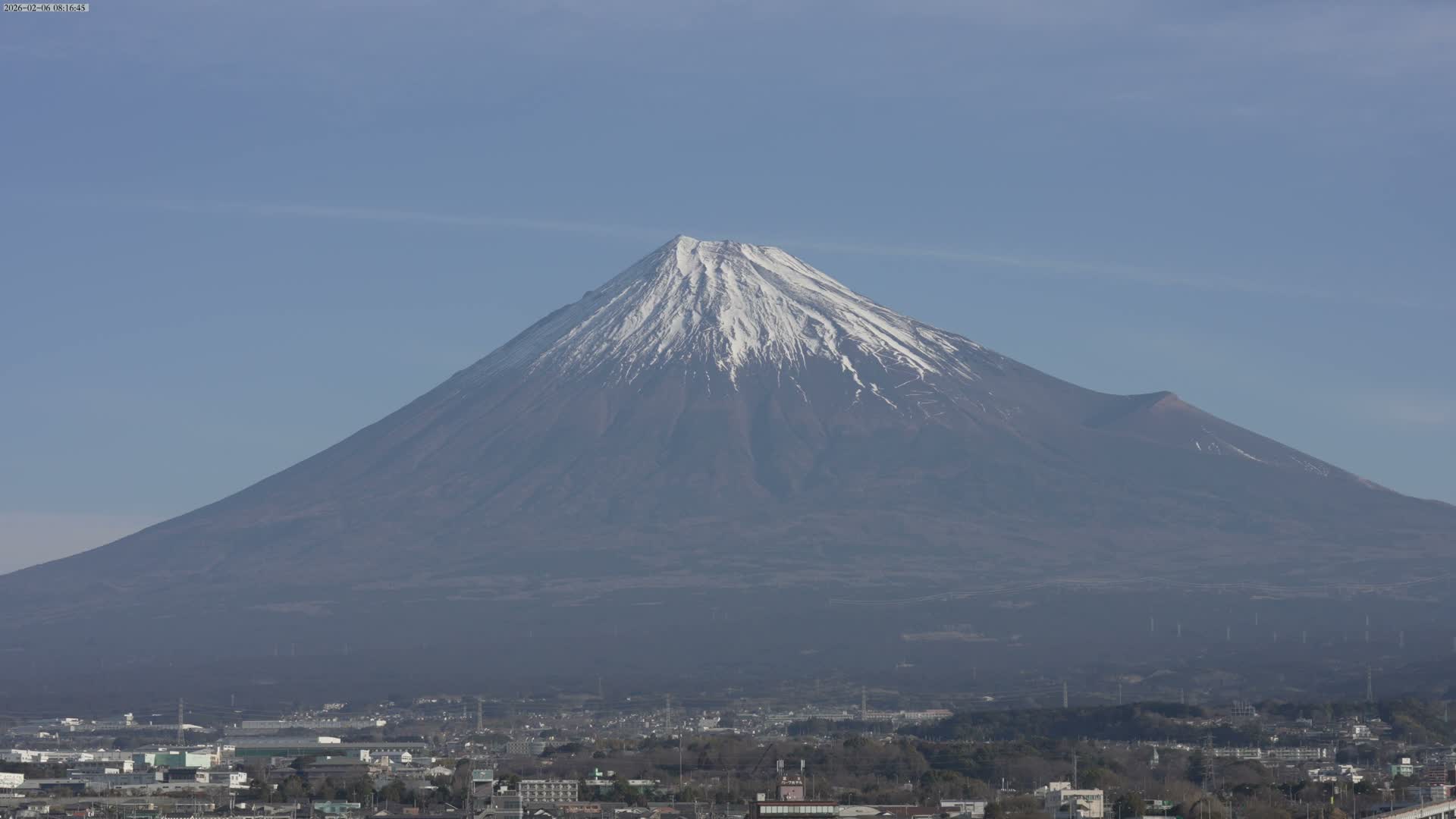 Mount Fuji &  Fujinomiya City ( 富士山と富士宮市 ) Live Cam - Kitayama, Fujinomiya, Shizuoka, Chūbu (Tōkai),  Honshu, Japan