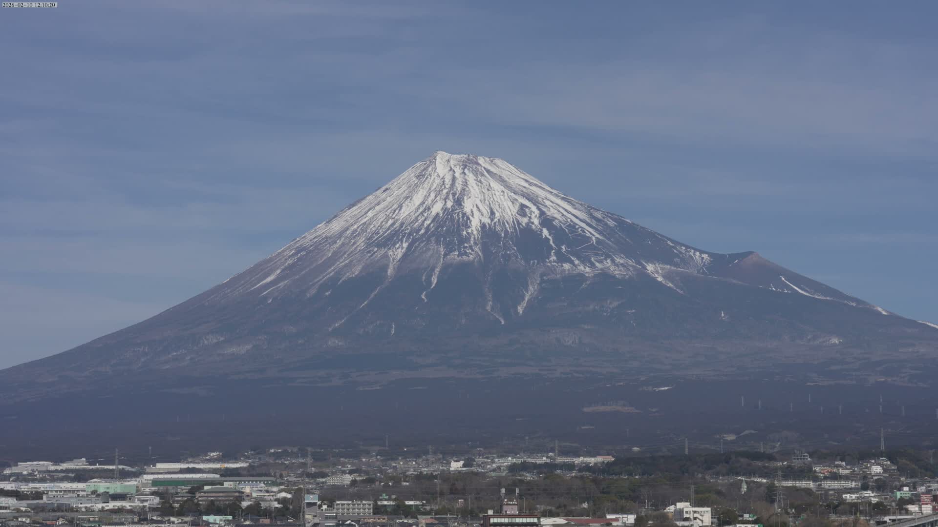 Mount Fuji &  Fujinomiya City ( 富士山と富士宮市 ) Live Cam - Kitayama, Fujinomiya, Shizuoka, Chūbu (Tōkai),  Honshu, Japan