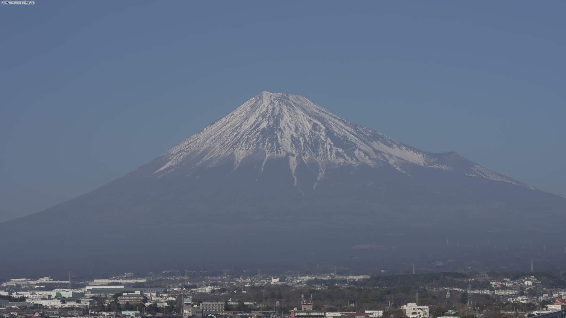 Mount Fuji &  Fujinomiya City ( 富士山と富士宮市 ) Live Cam - Kitayama, Fujinomiya, Shizuoka, Chūbu (Tōkai),  Honshu, Japan