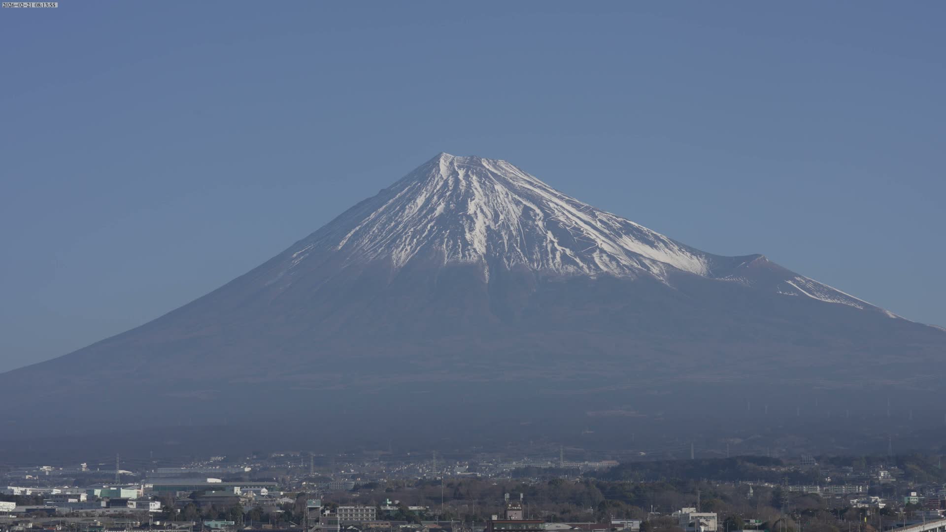 Mount Fuji &  Fujinomiya City ( 富士山と富士宮市 ) Live Cam - Kitayama, Fujinomiya, Shizuoka, Chūbu (Tōkai),  Honshu, Japan