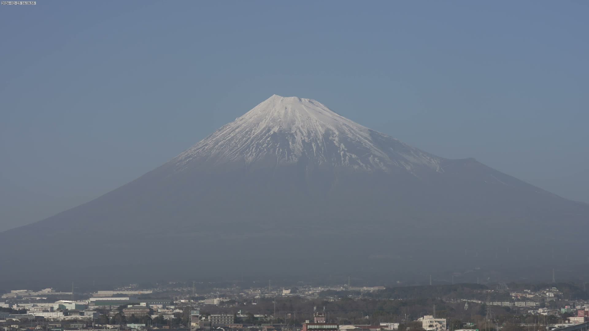 Mount Fuji &  Fujinomiya City ( 富士山と富士宮市 ) Live Cam - Kitayama, Fujinomiya, Shizuoka, Chūbu (Tōkai),  Honshu, Japan