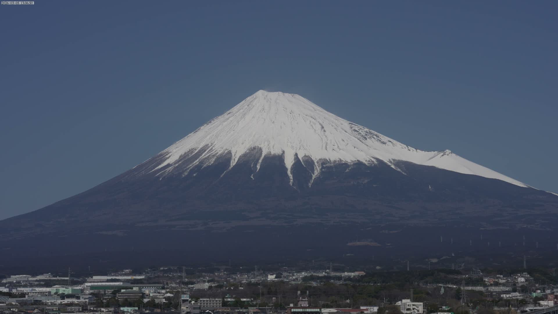 Mount Fuji &  Fujinomiya City ( 富士山と富士宮市 ) Live Cam - Kitayama, Fujinomiya, Shizuoka, Chūbu (Tōkai),  Honshu, Japan