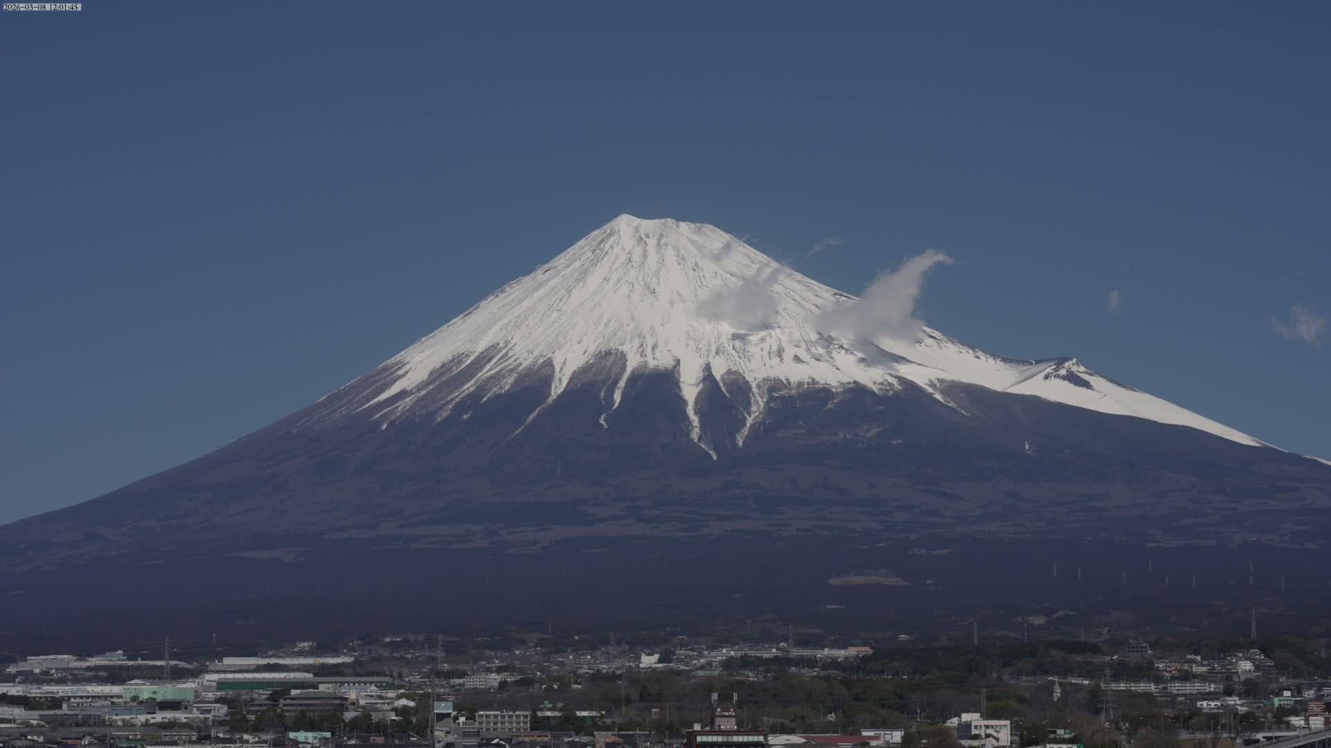 Mount Fuji &  Fujinomiya City ( 富士山と富士宮市 ) Live Cam - Kitayama, Fujinomiya, Shizuoka, Chūbu (Tōkai),  Honshu, Japan