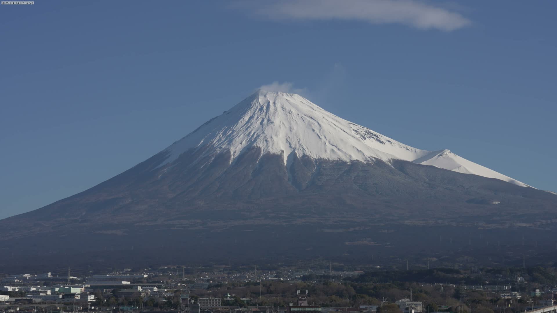 Mount Fuji &  Fujinomiya City ( 富士山と富士宮市 ) Live Cam - Kitayama, Fujinomiya, Shizuoka, Chūbu (Tōkai),  Honshu, Japan