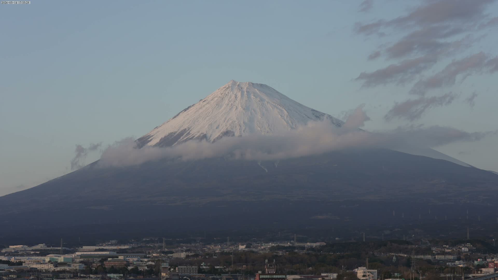 Mount Fuji &  Fujinomiya City ( 富士山と富士宮市 ) Live Cam - Kitayama, Fujinomiya, Shizuoka, Chūbu (Tōkai),  Honshu, Japan