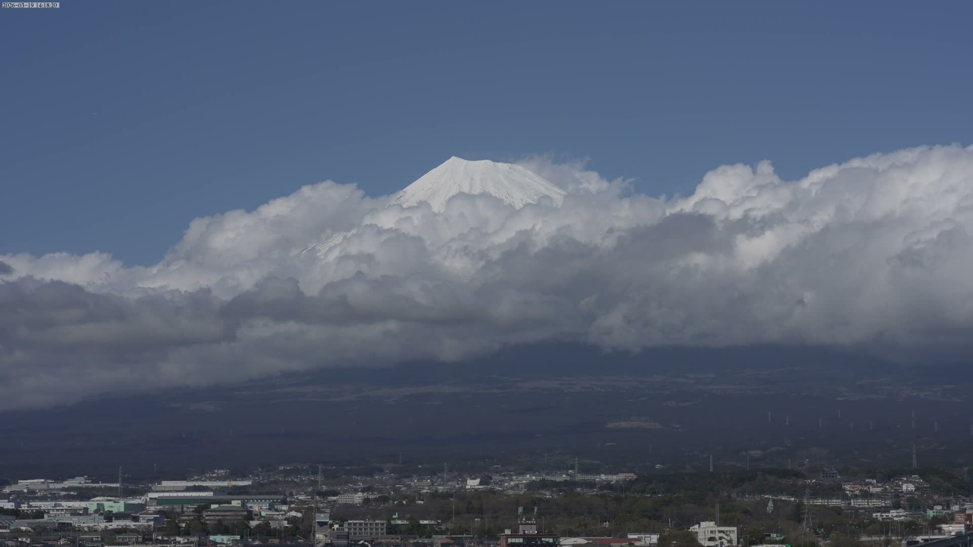 Mount Fuji &  Fujinomiya City ( 富士山と富士宮市 ) Live Cam - Kitayama, Fujinomiya, Shizuoka, Chūbu (Tōkai),  Honshu, Japan