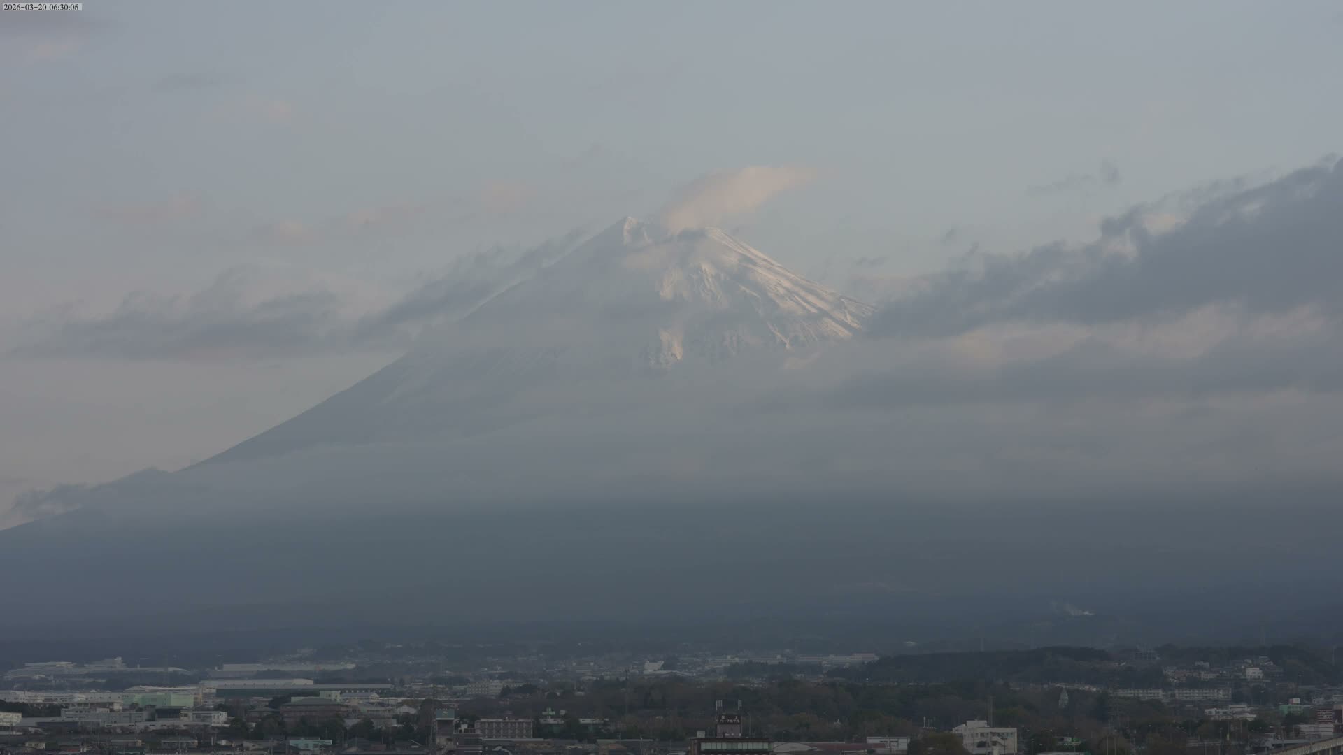 Mount Fuji &  Fujinomiya City ( 富士山と富士宮市 ) Live Cam - Kitayama, Fujinomiya, Shizuoka, Chūbu (Tōkai),  Honshu, Japan