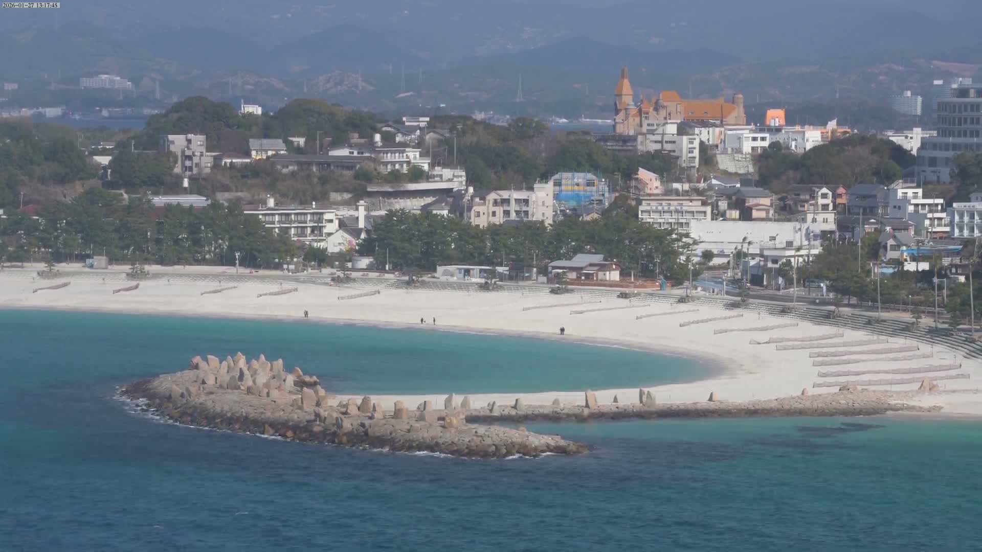 Wakayama, Shirahama Town & Beach ( 和歌山県白浜町とビーチ ) Skyline Live Cam - Shirahama, Nishimuro, Wakayama, Kansai, Honshu, Japan