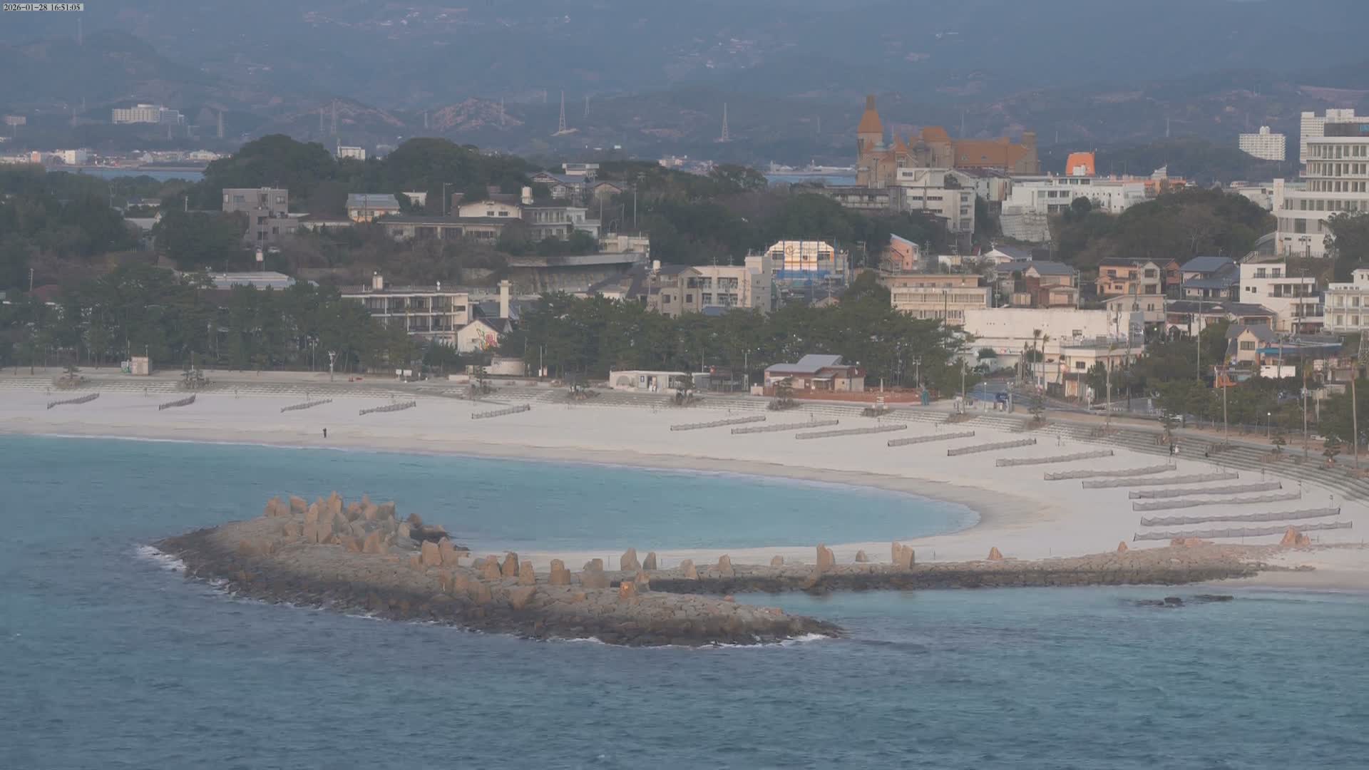 Wakayama, Shirahama Town & Beach ( 和歌山県白浜町とビーチ ) Skyline Live Cam - Shirahama, Nishimuro, Wakayama, Kansai, Honshu, Japan