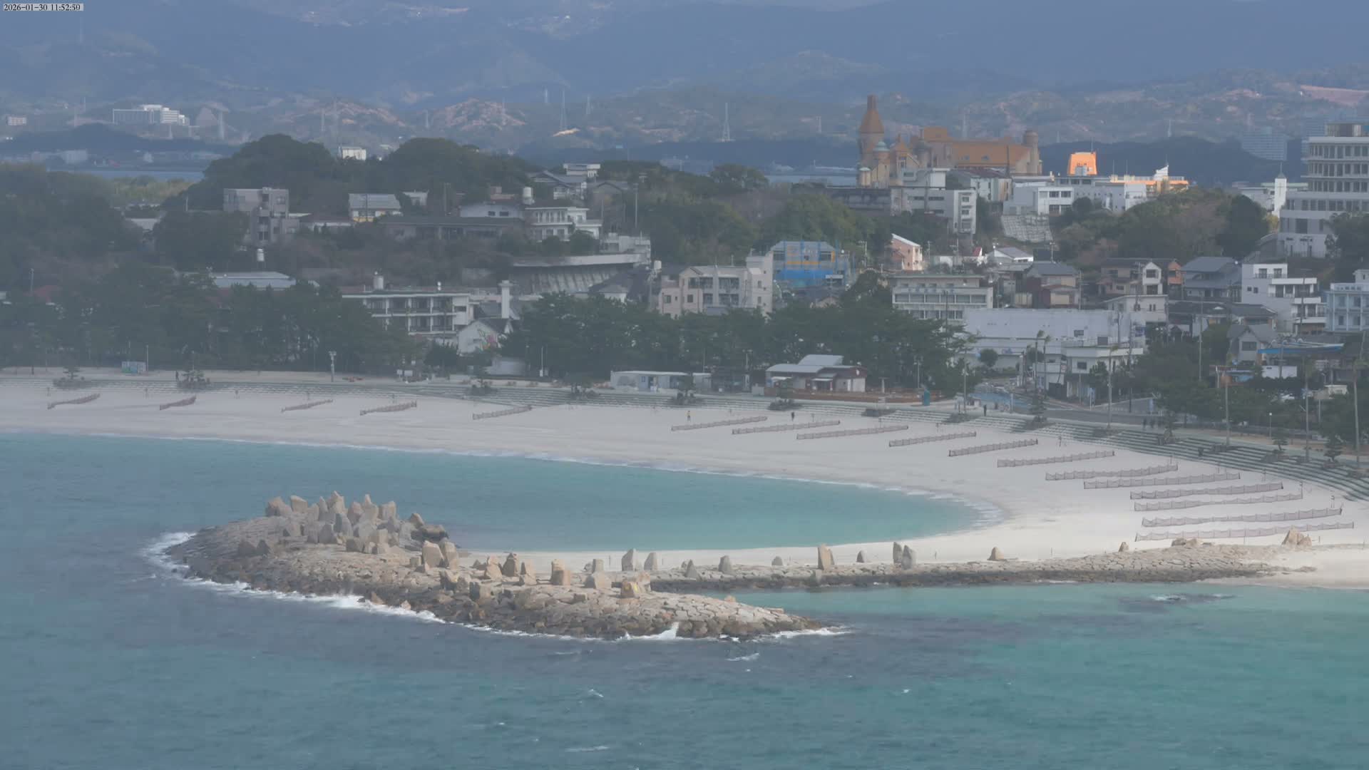 Wakayama, Shirahama Town & Beach ( 和歌山県白浜町とビーチ ) Skyline Live Cam - Shirahama, Nishimuro, Wakayama, Kansai, Honshu, Japan