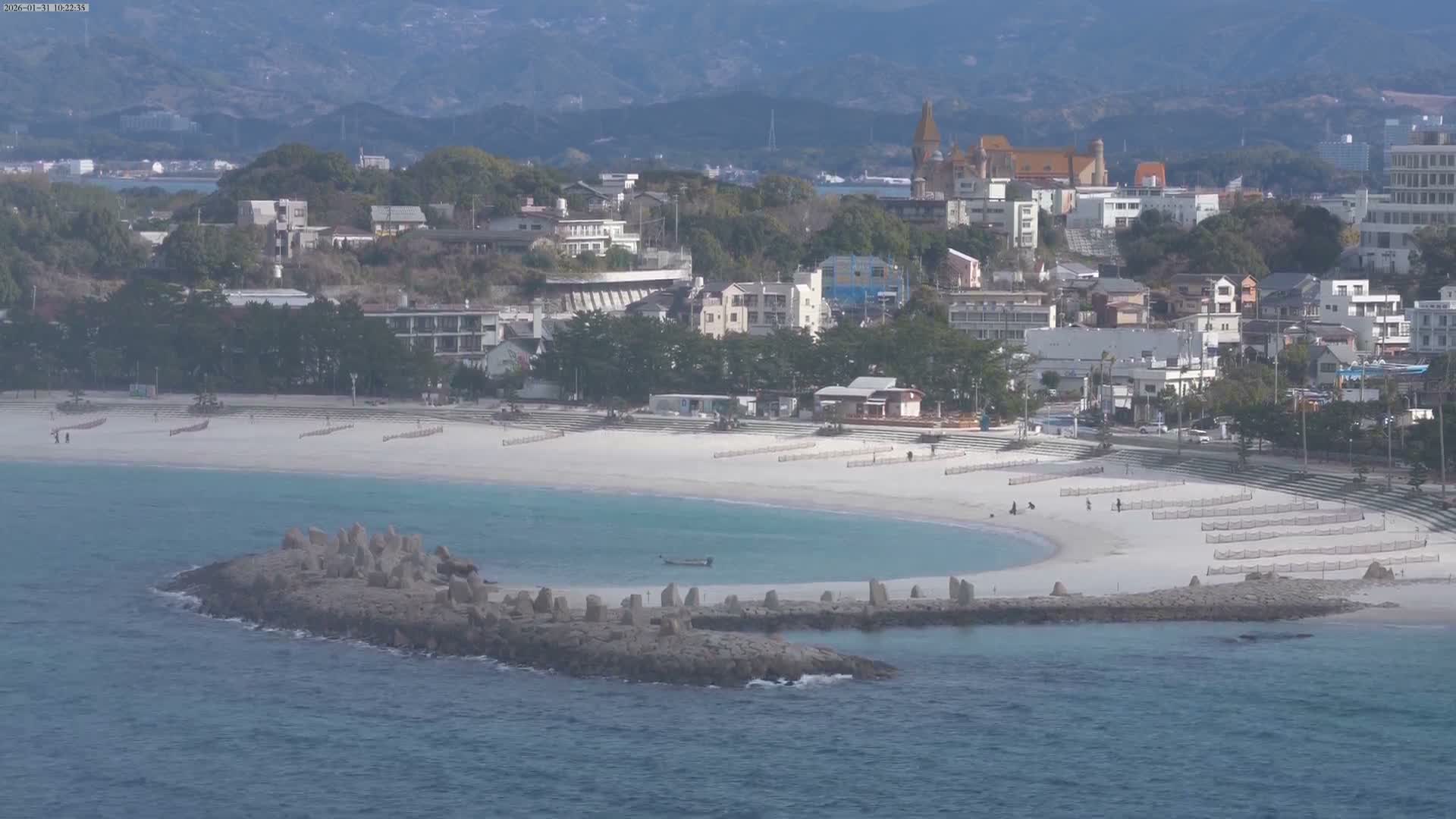 Wakayama, Shirahama Town & Beach ( 和歌山県白浜町とビーチ ) Skyline Live Cam - Shirahama, Nishimuro, Wakayama, Kansai, Honshu, Japan